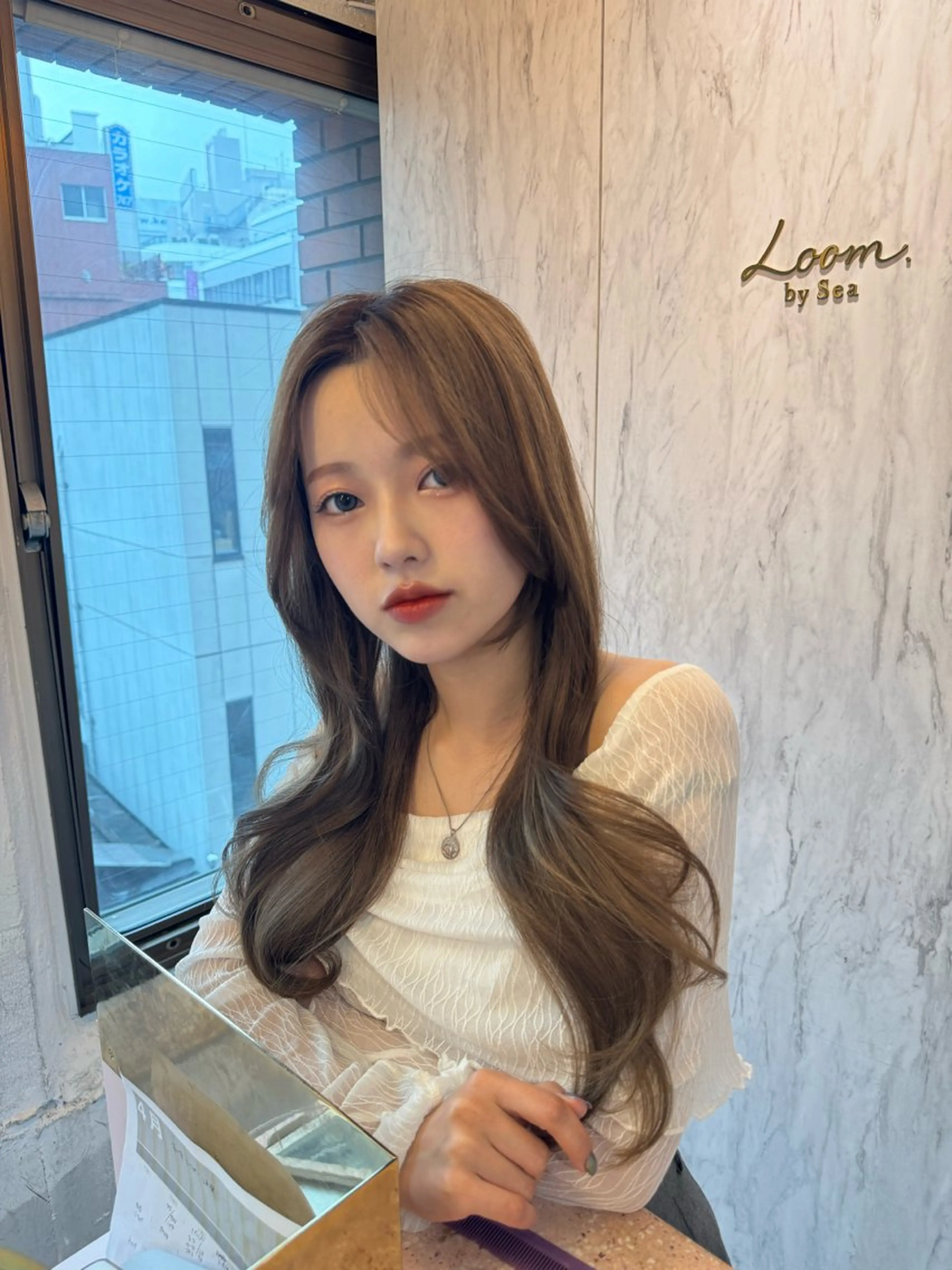 ロング くびれヘア カット ヘアカラー トリートメント 🎀しゅな/韓国 レイヤー/透明感♡のヘアスタイル