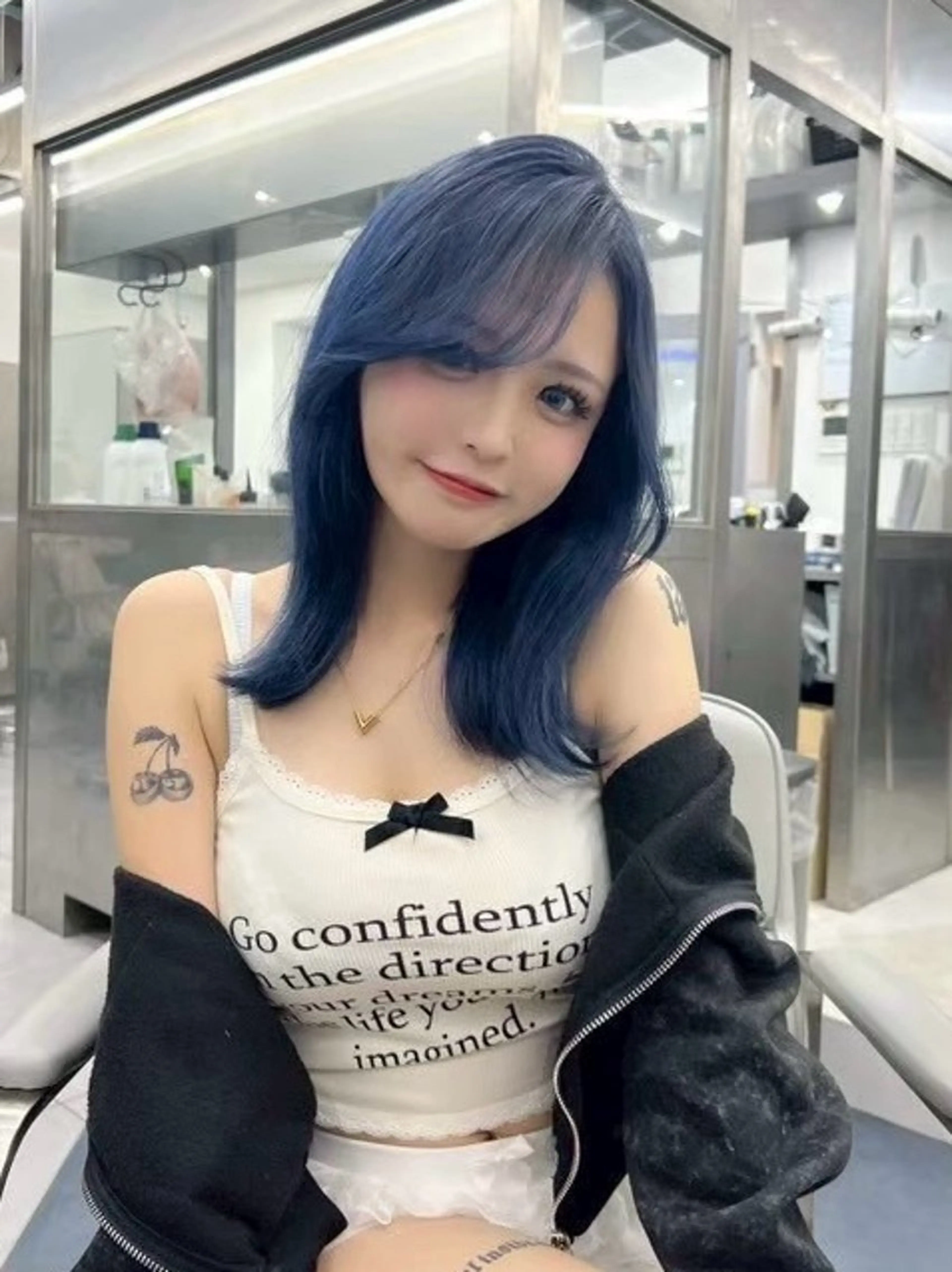 ミディアム カラー ♡韓国ハイトーンモテ カラー🧡ᩚMIKUのヘアスタイル