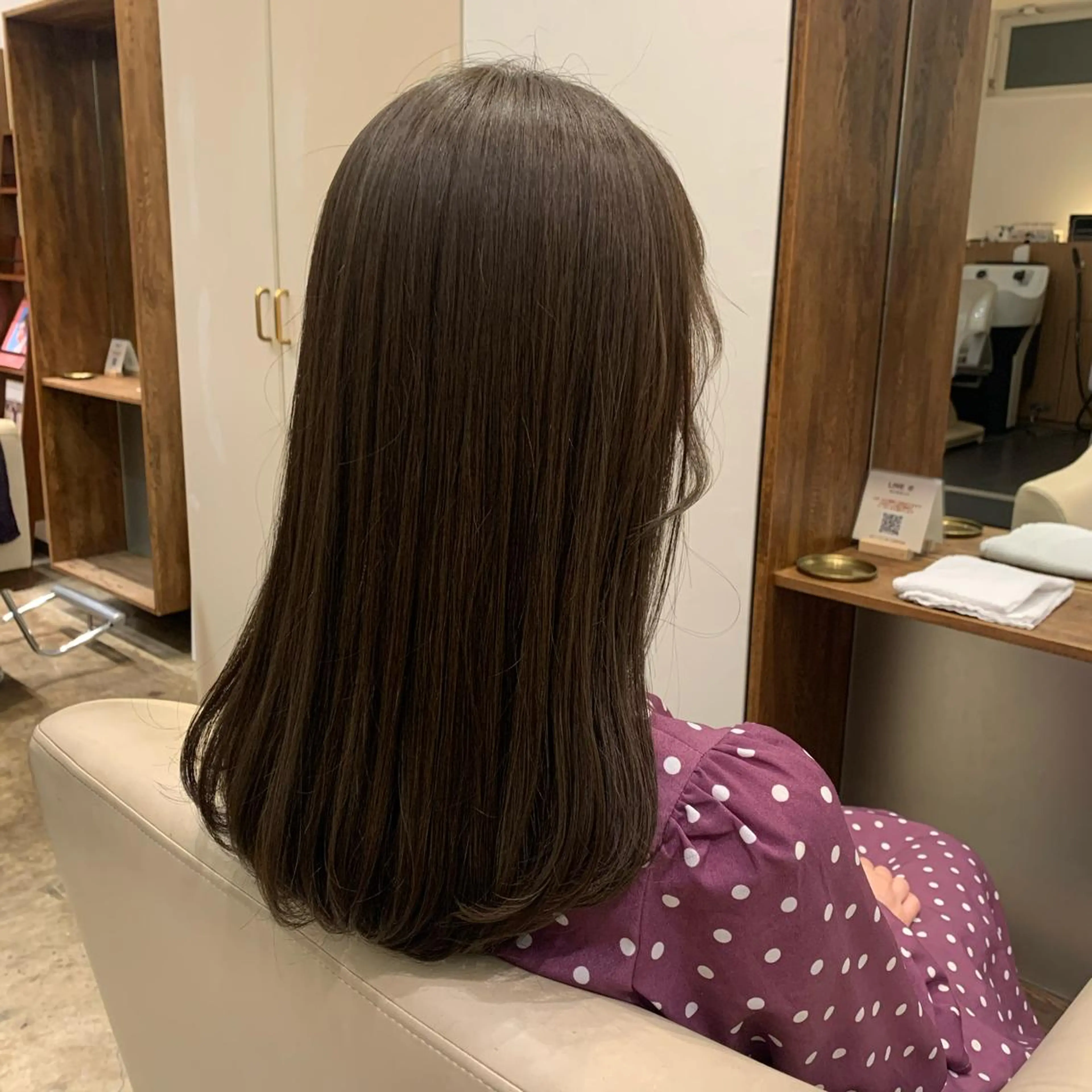 セミロング カラー 【完全個室】髪質改善 暖色カラー/山崎唯奈のヘアスタイル