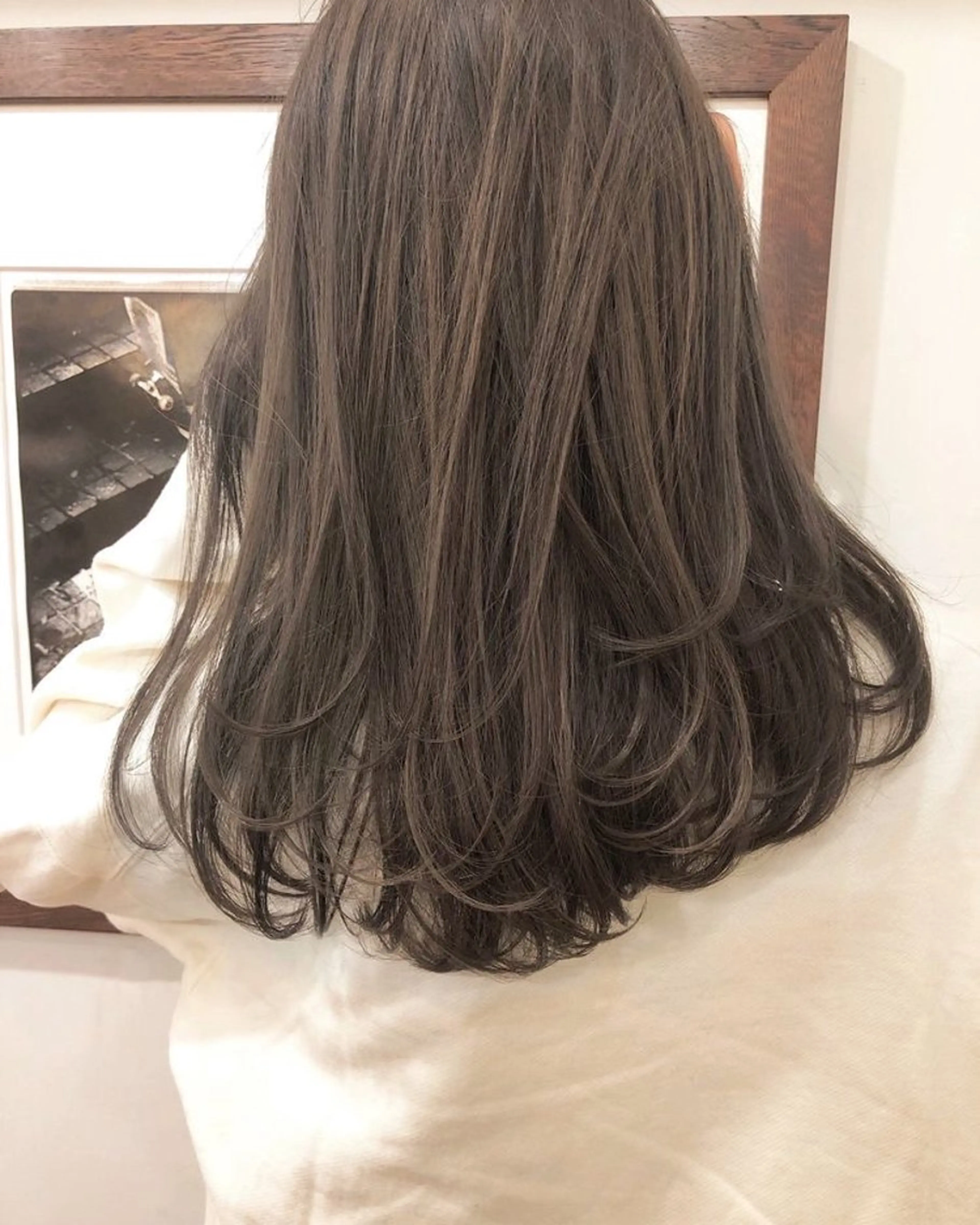 セミロング カラー お顔まわりカット たなかちなみ🦤♡のヘアスタイル
