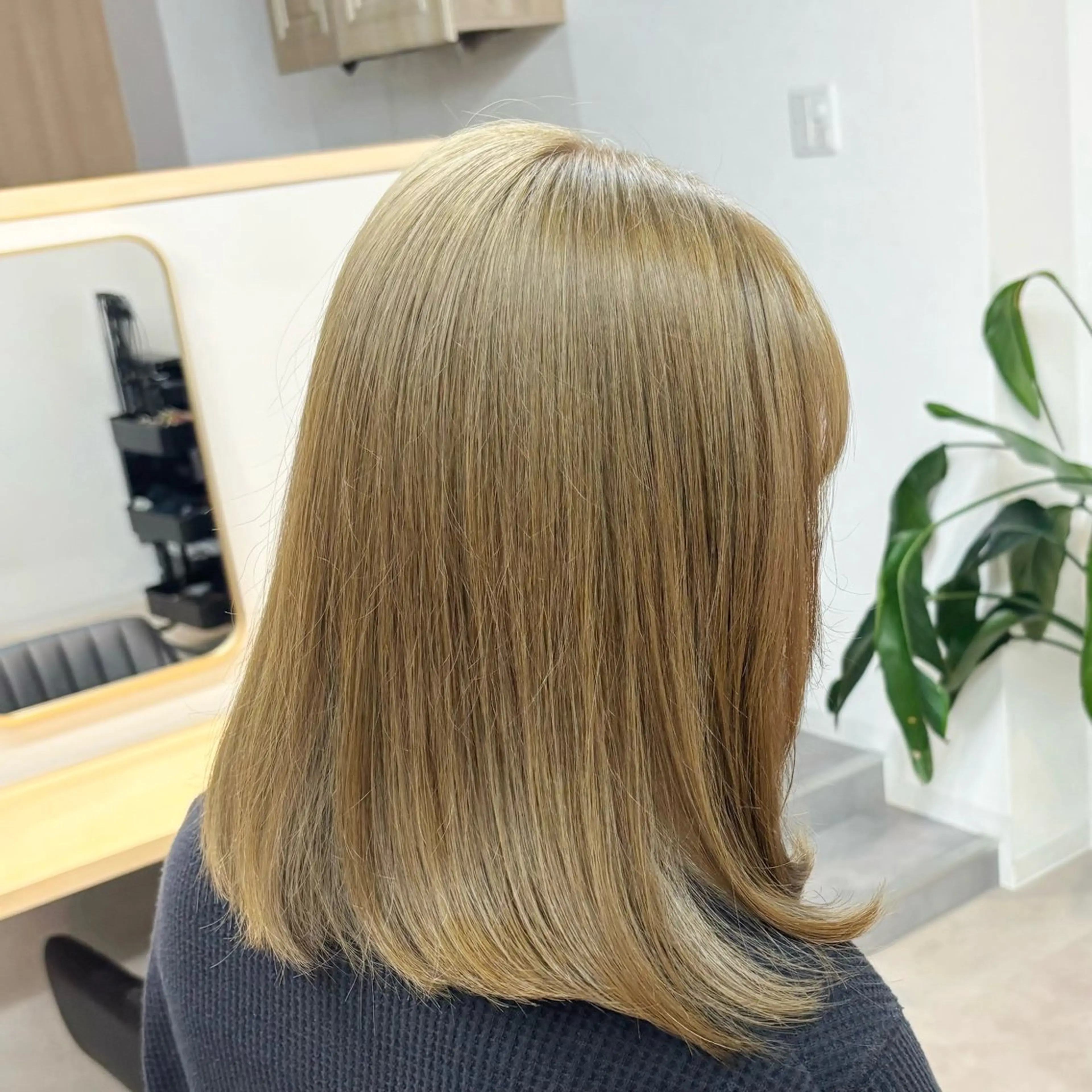 ミディアム カット ヘアカラー トリートメント ✨透明感カラー/ 縮毛矯正/うみ✨️のヘアスタイル