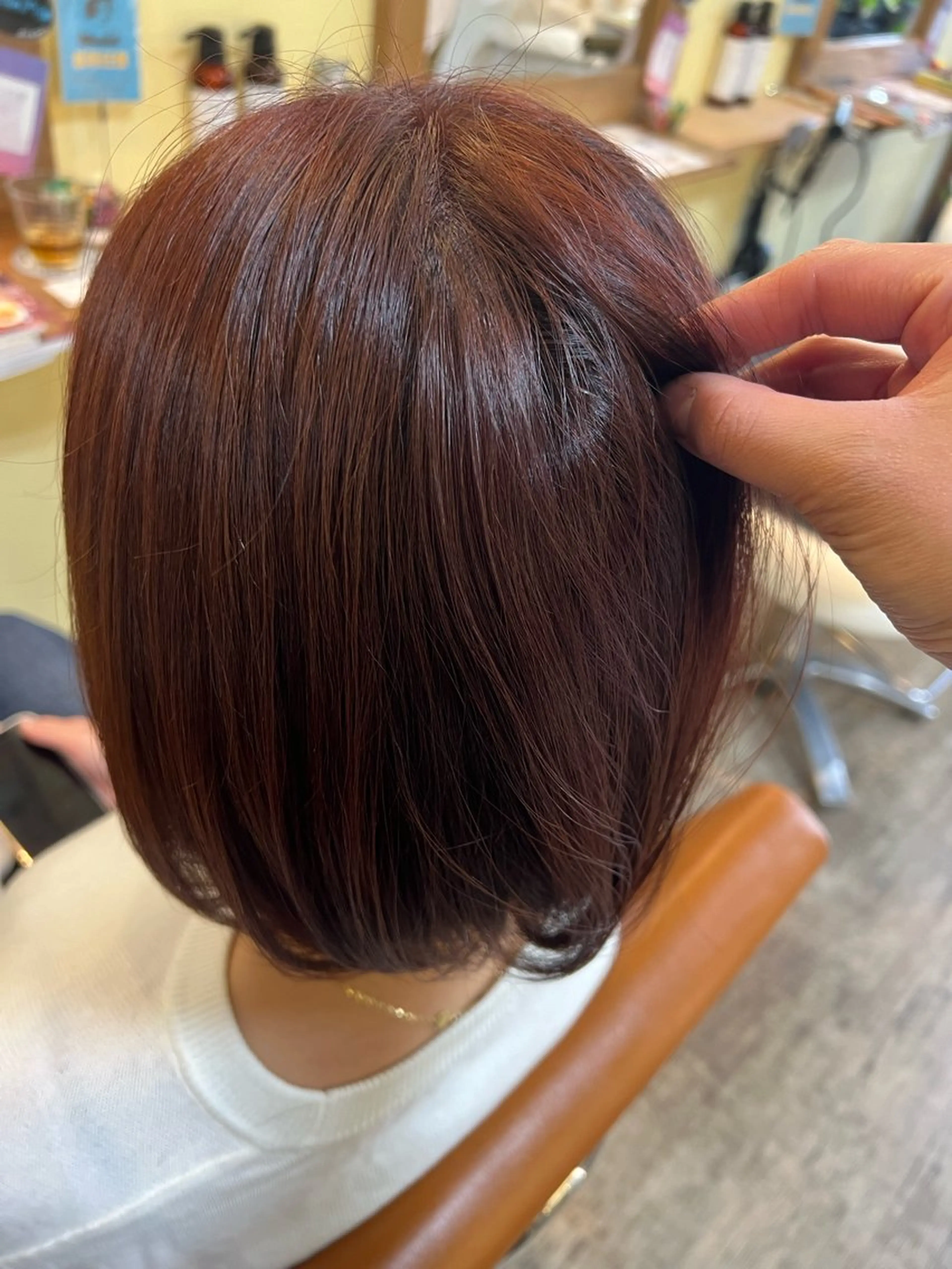 カラー ブラウンカラー ピンクカラー 鶴島 凜のヘアスタイル