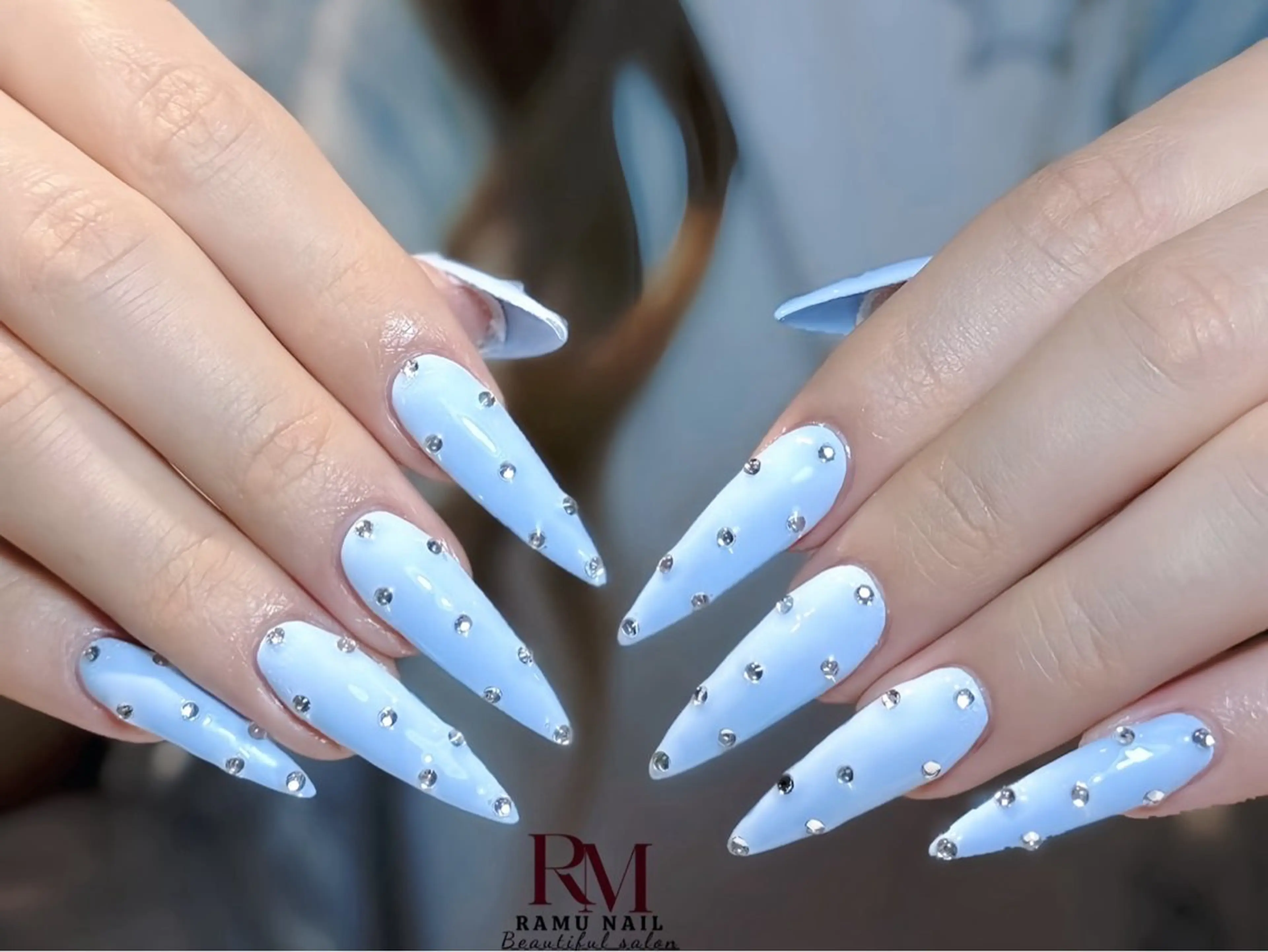 ネイル キラキラネイル マグネットネイル ミラーネイル ピンク 夏ネイル ハンドネイル RAMU Nail 恵比寿店のネイルデザイン