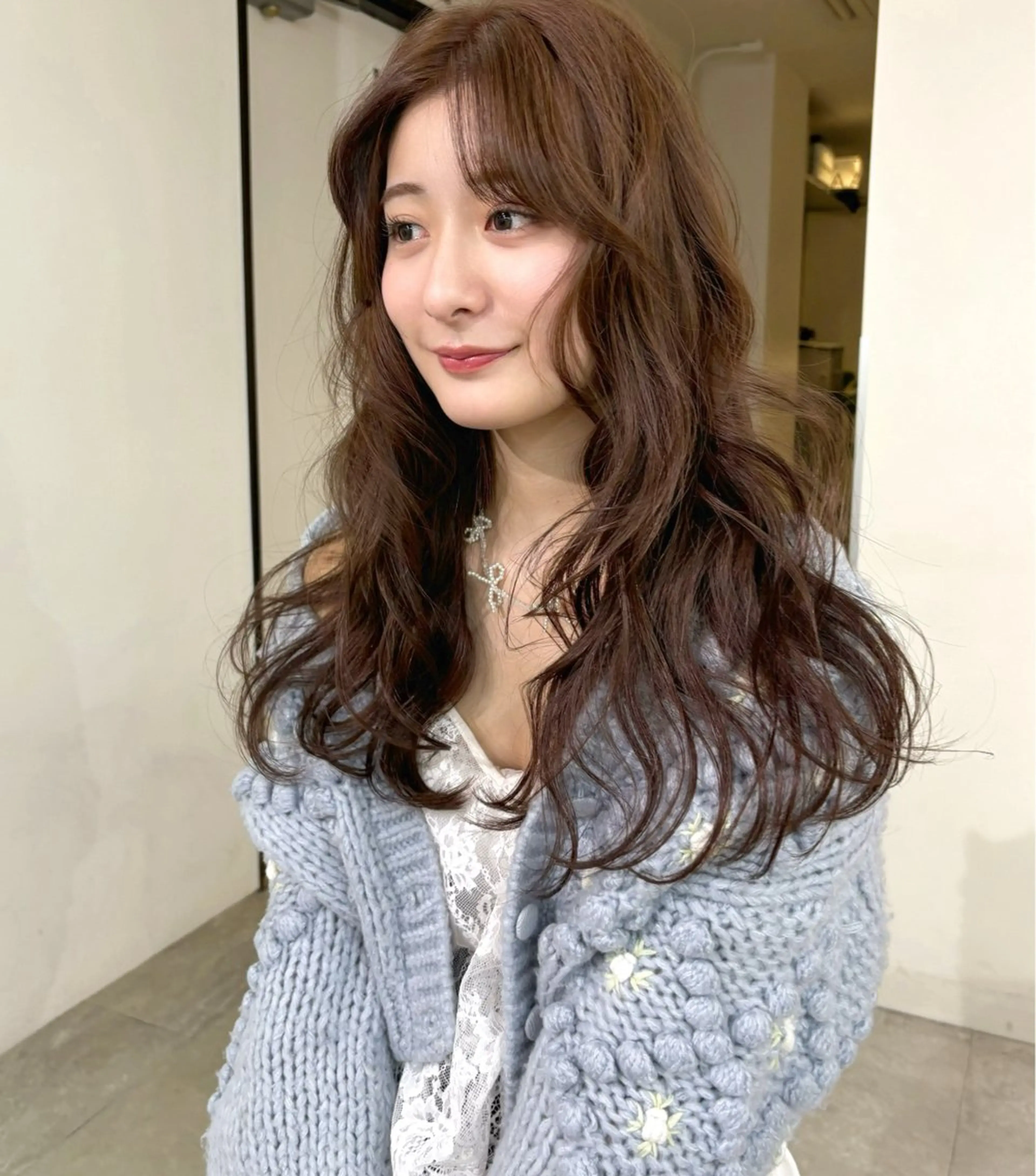 ロング カラー ベージュカラー ブリーチ ダブルカラー ブリーチなしカラー ヘアカラー mizuki/ピンク ベージュ.レイヤーのヘアスタイル