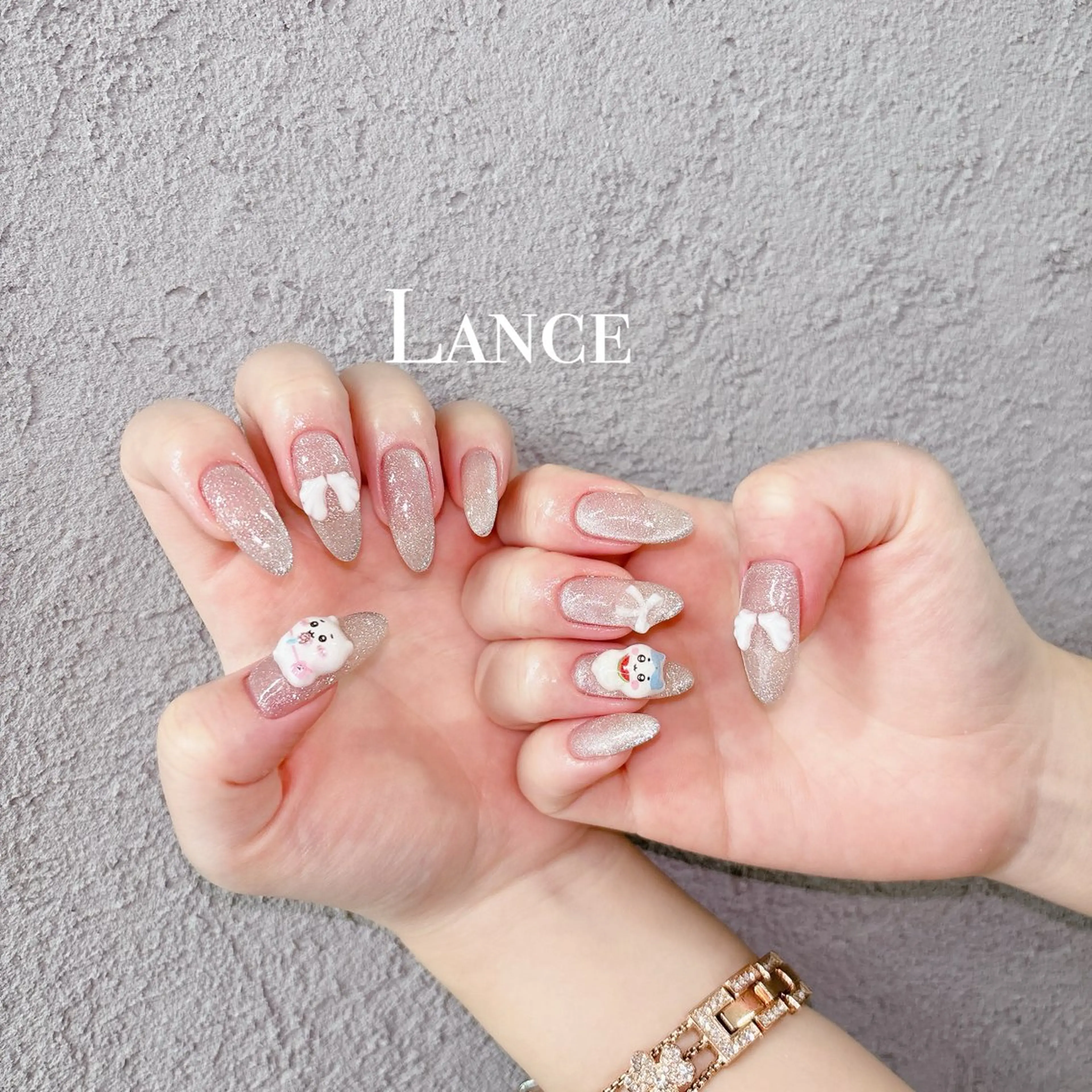 ネイル オーロラネイル フットネイル 氷ネイル・うるうるネイル キラキラネイル 韓国ネイル Lance nailのネイルデザイン