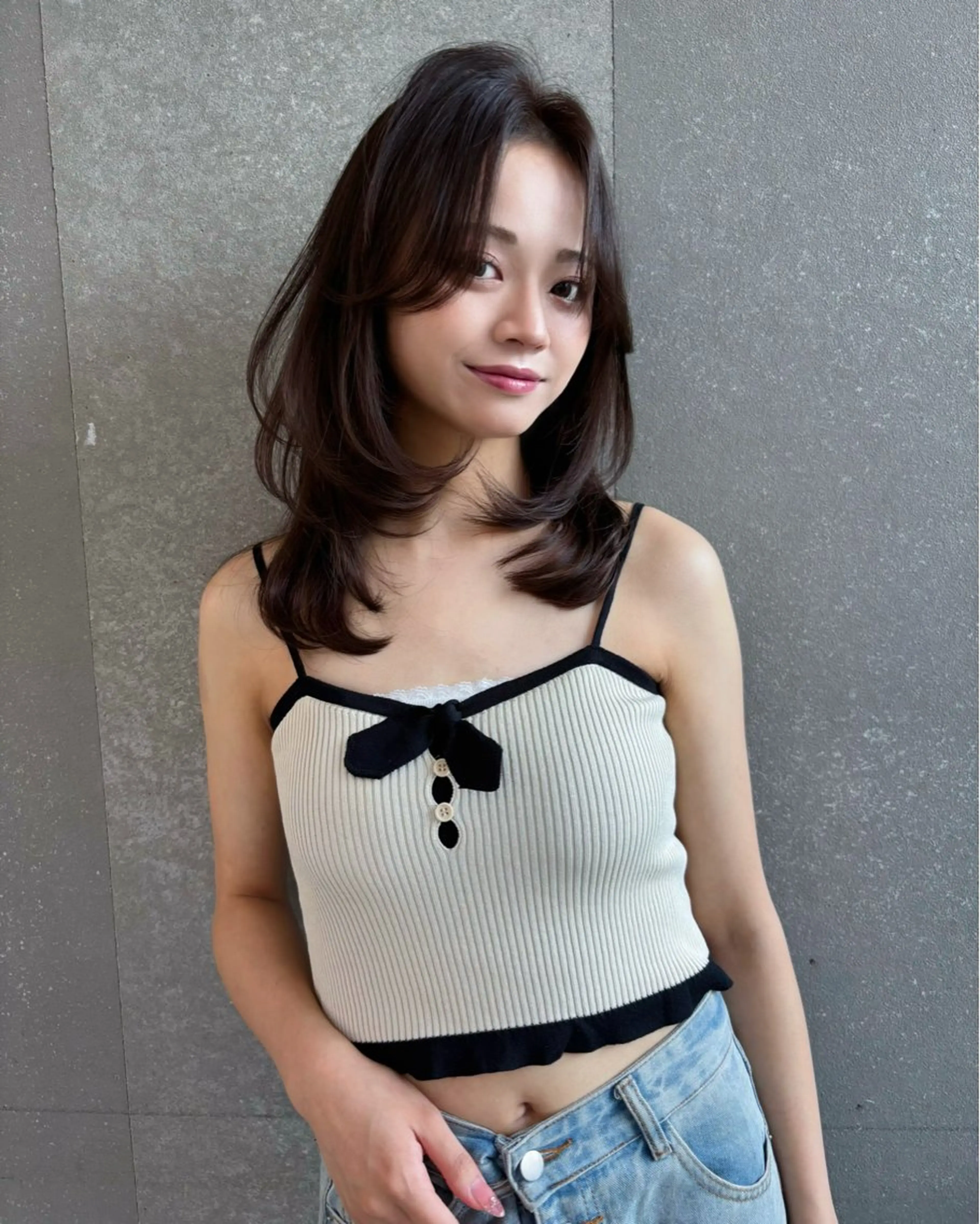 ミディアム カラー 髪質改善 縮毛矯正 【博多髪質改善】 吉村　清志のヘアスタイル