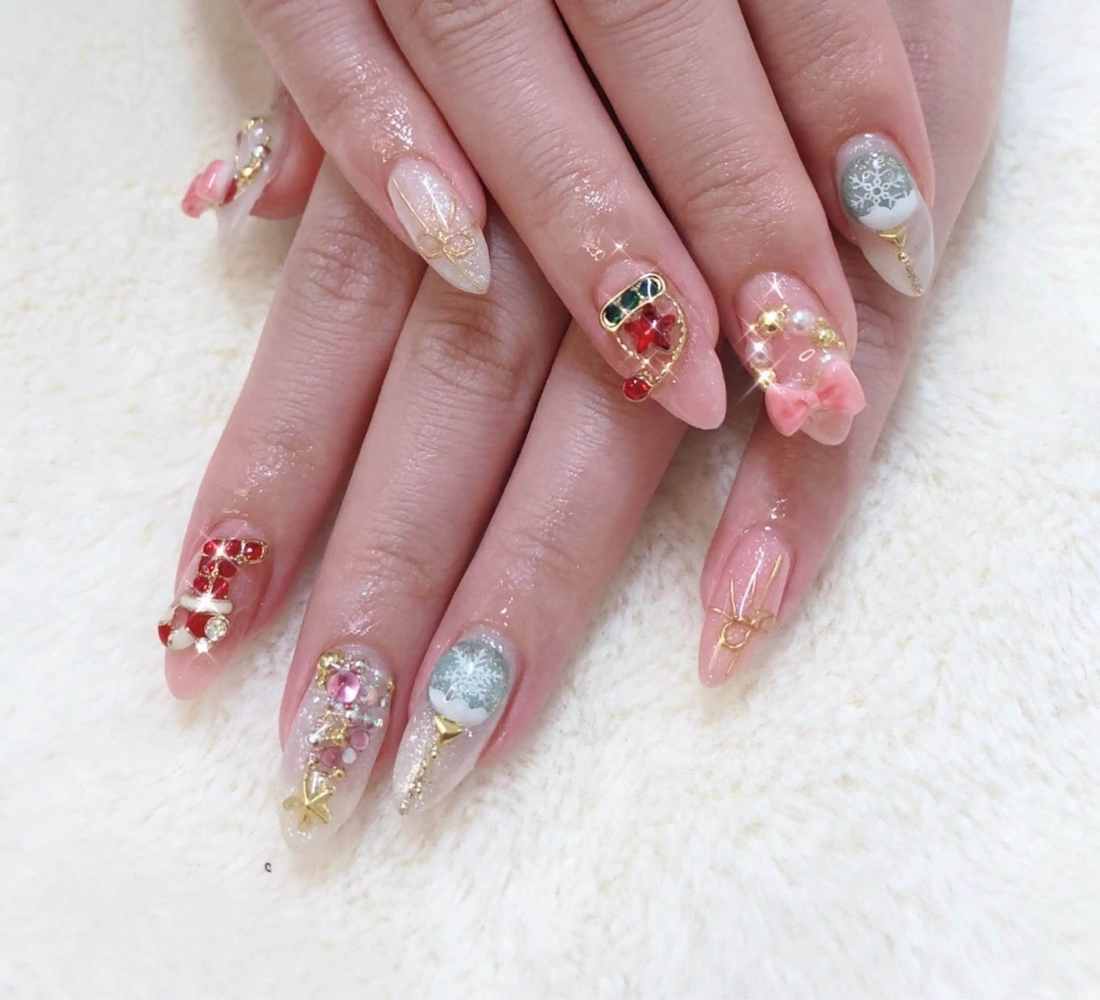 ネイル 成人式 フレンチネイル ジェルネイル ガラスフレンチ グラデーション 大門浜松町 ネイルのネイルデザイン