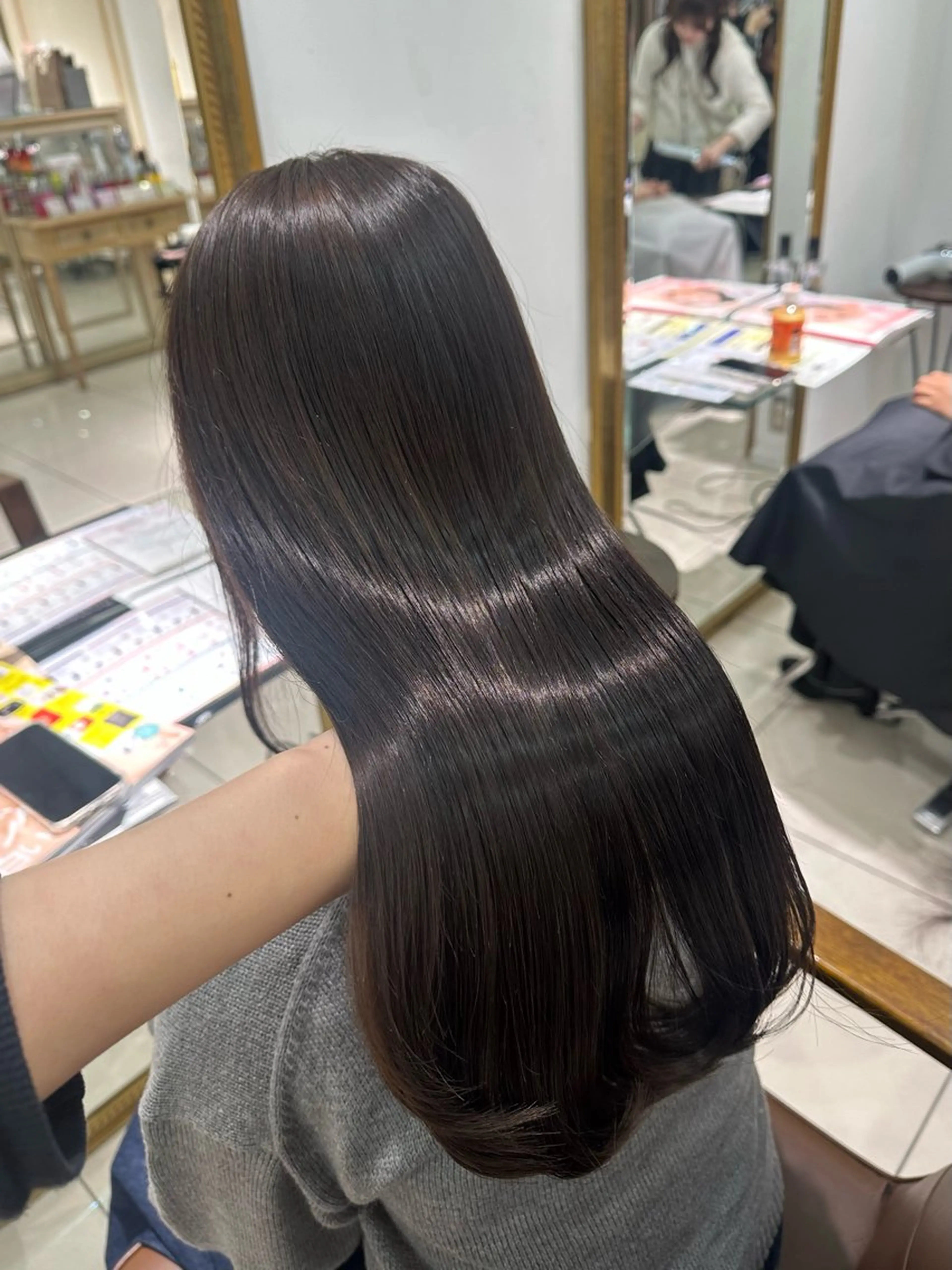 ロング カラー グレージュ 髪質改善艶カラー🩶 Nanako ⟡.·のヘアスタイル