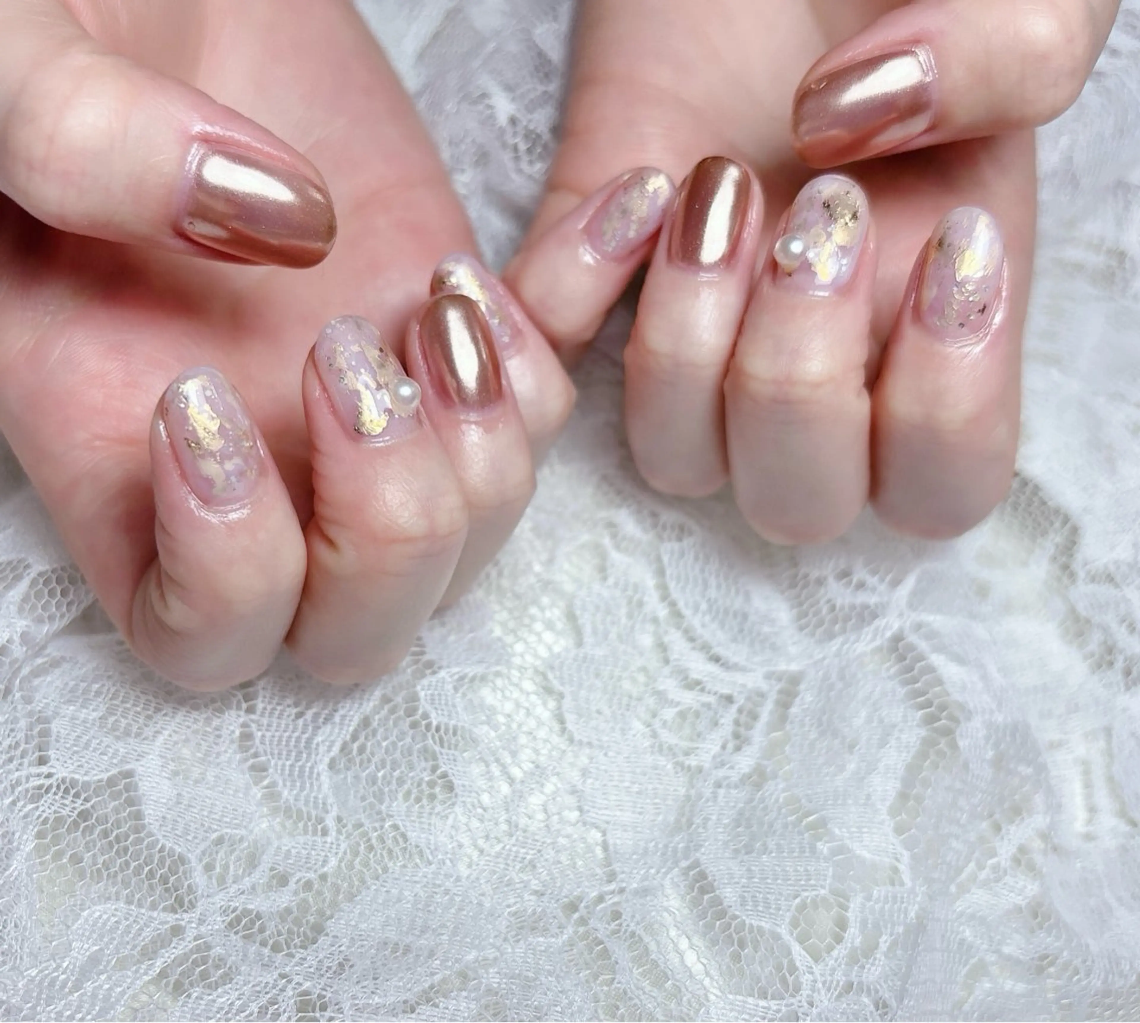 ネイル ミラーネイル ニュアンスネイル ハンドネイル FLARE NAIL フレアネイルのネイルデザイン