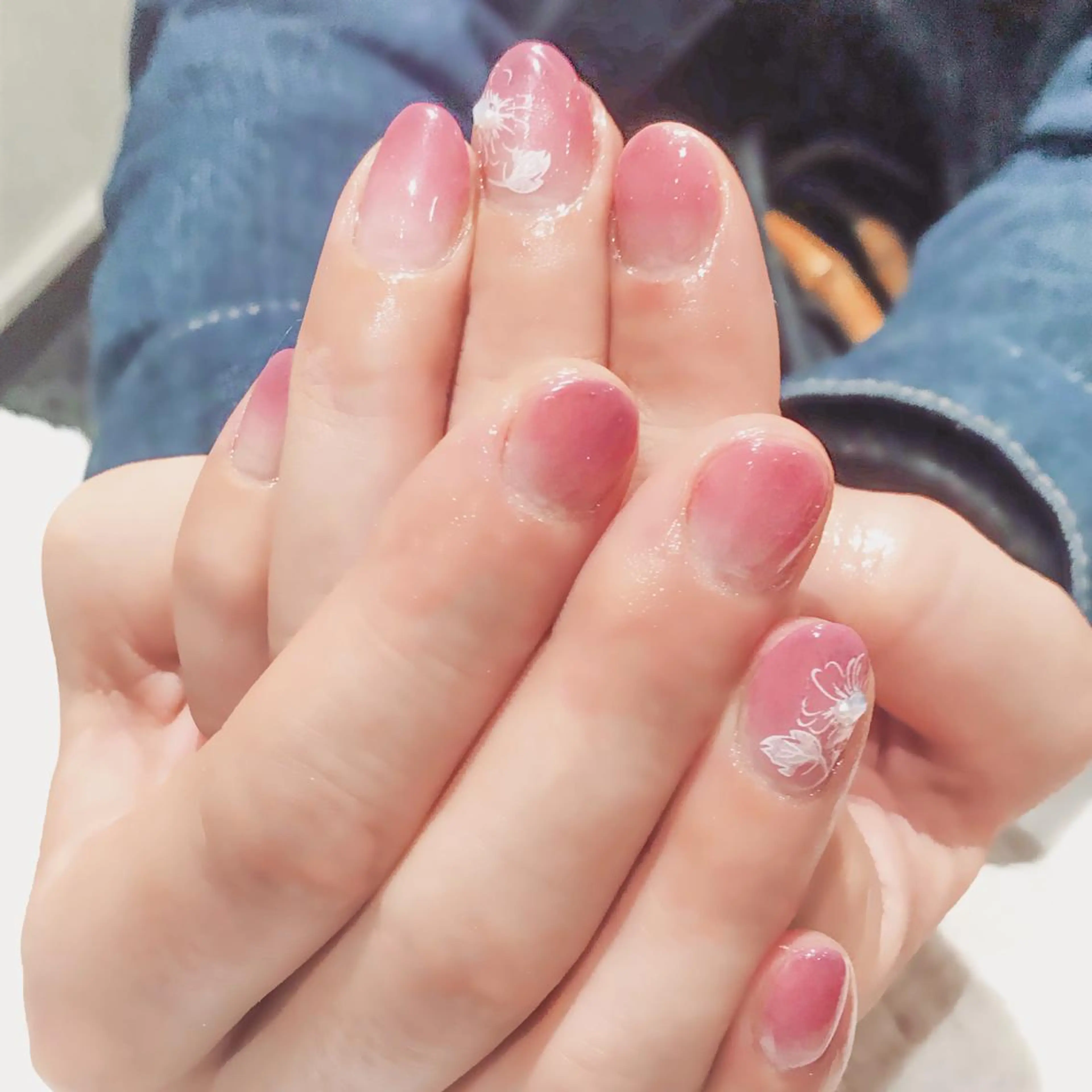 ネイル ジェルネイル グラデーション ピンク 春ネイル Nyanco Nailのネイルデザイン