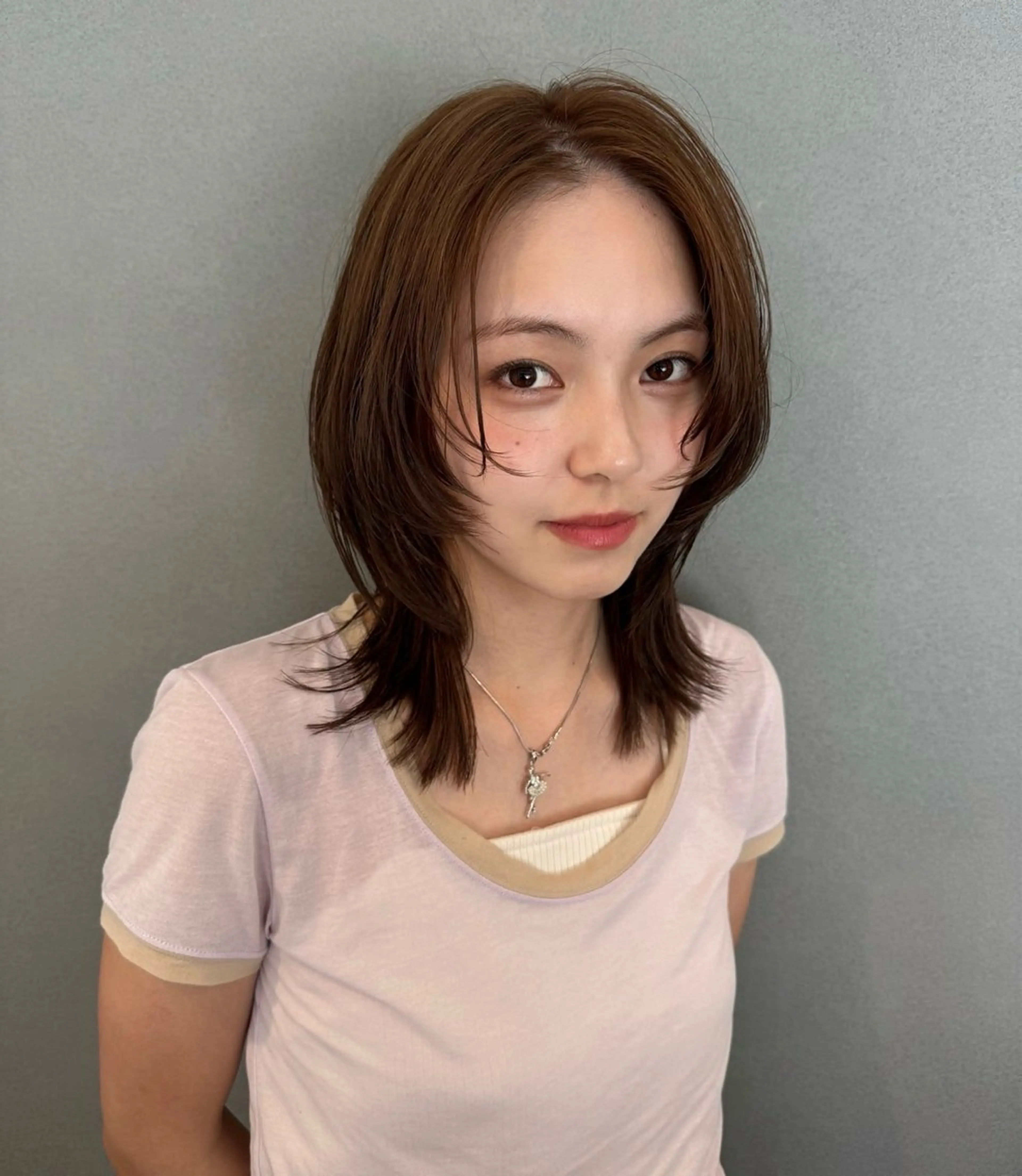 ミディアム カラー ヘアカラー Fujita Neneのヘアスタイル