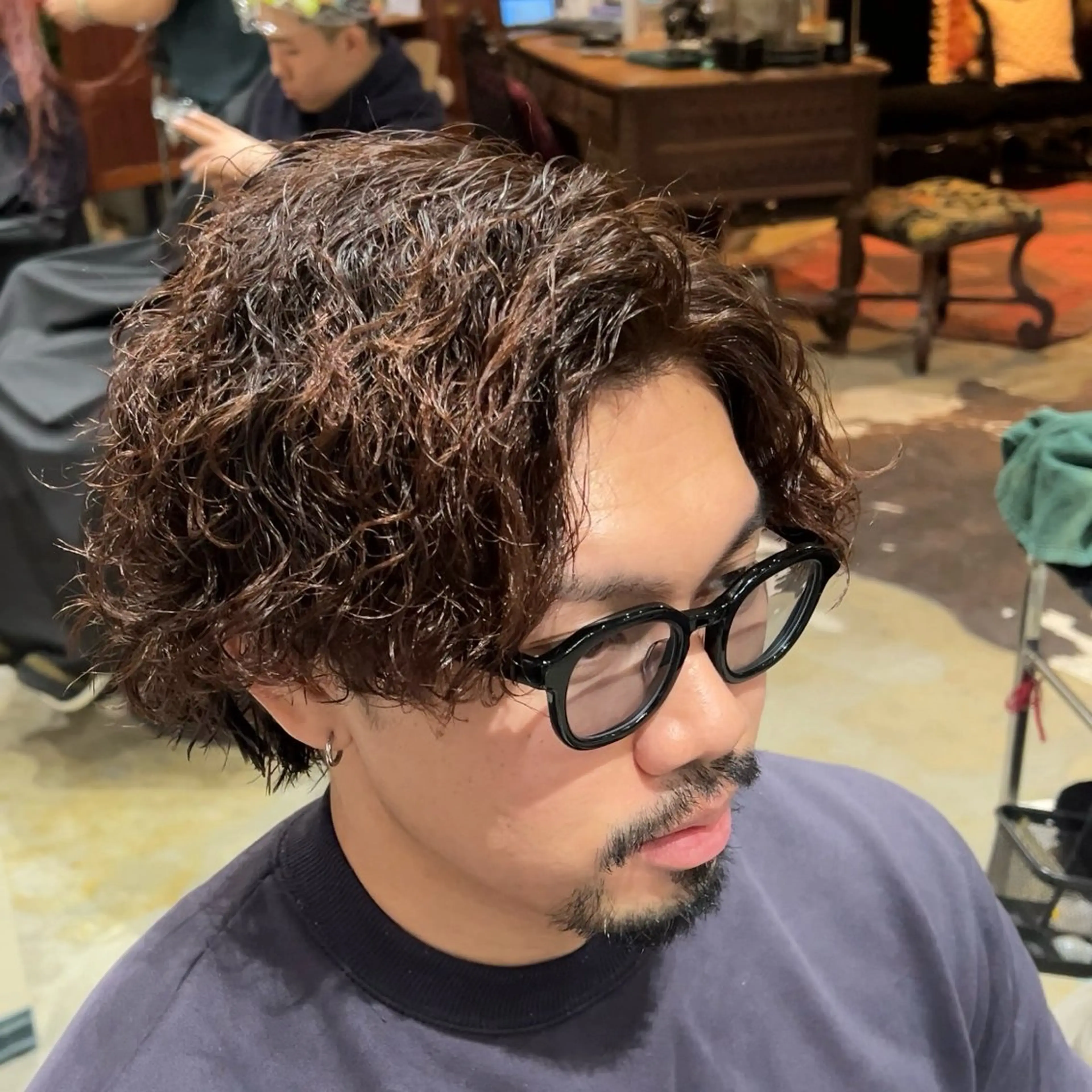 パーマ メンズ カット パーマ メンズパーマ眉毛 特化アユム🔥のヘアスタイル