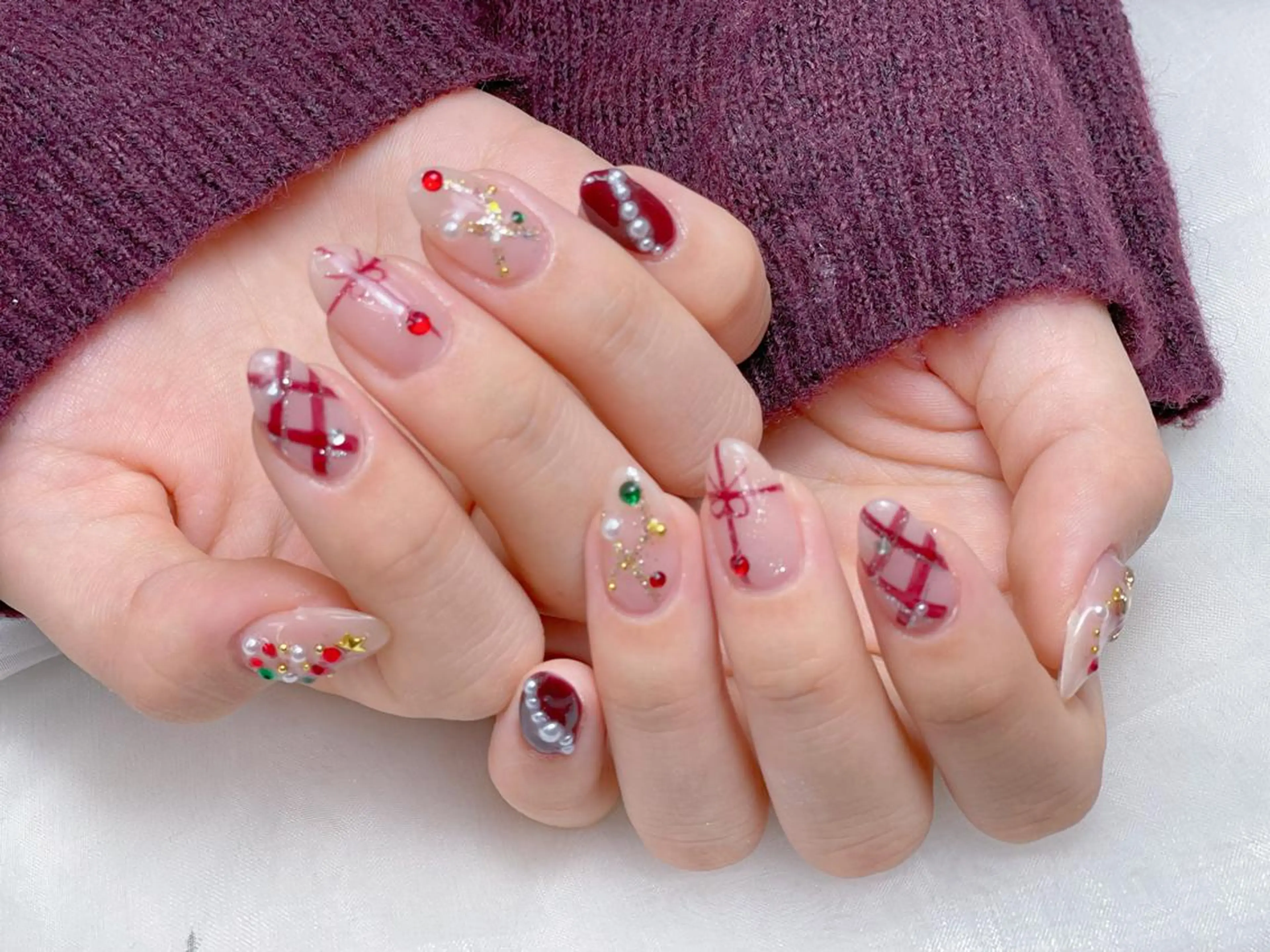 メンズ ネイル メンズ韓国風 アートネイル フレンチネイル ジェルネイル キラキラネイル Bloom kabukiのネイルデザイン