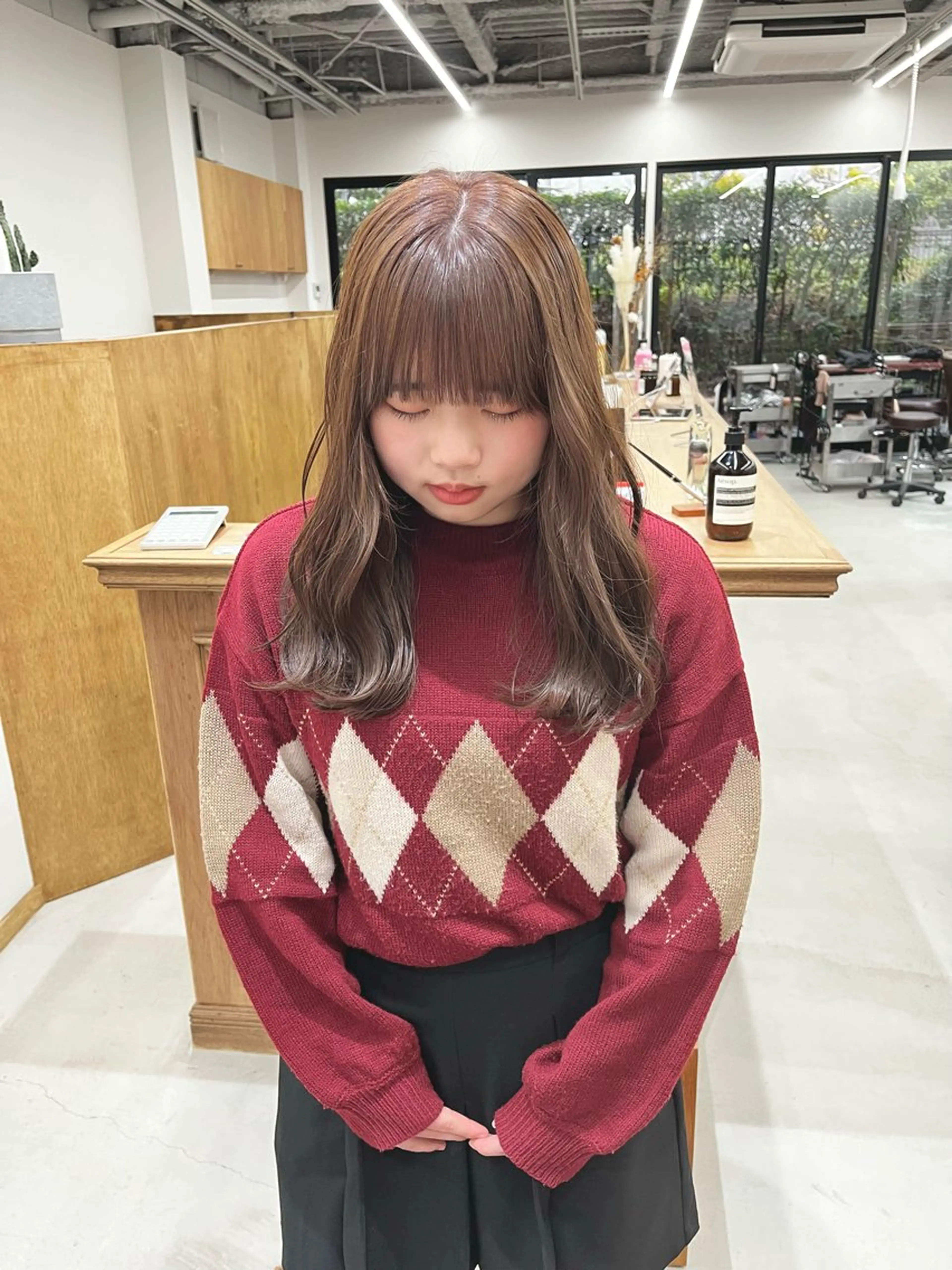 ロング カラー ヘアアレンジ 黒髪 ブリーチ ダブルカラー ブリーチなしカラー ena/ブリーチなし 透明感・レイヤー🎀のヘアスタイル