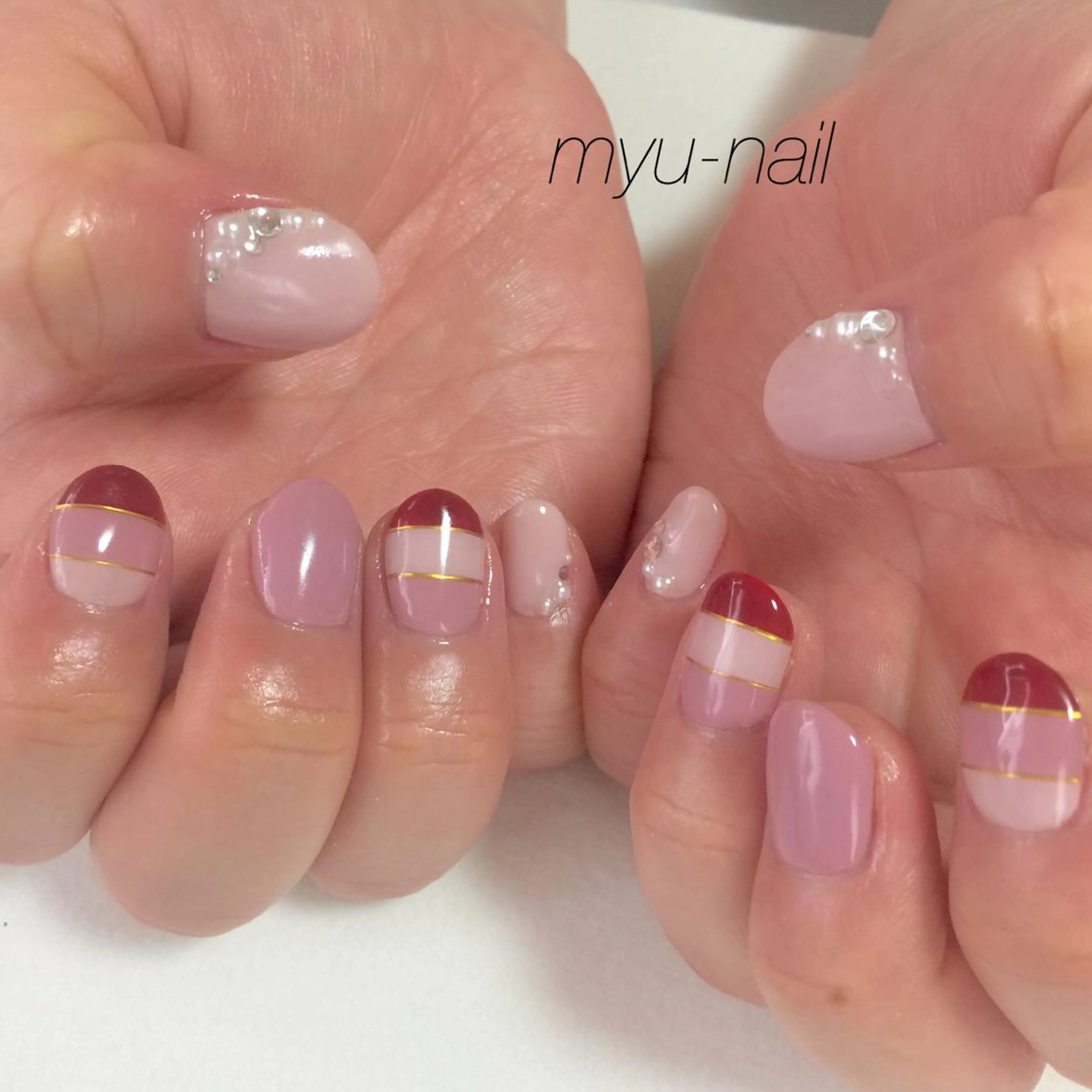 ネイル ボルドー ホームサロン myu-nailのネイルデザイン