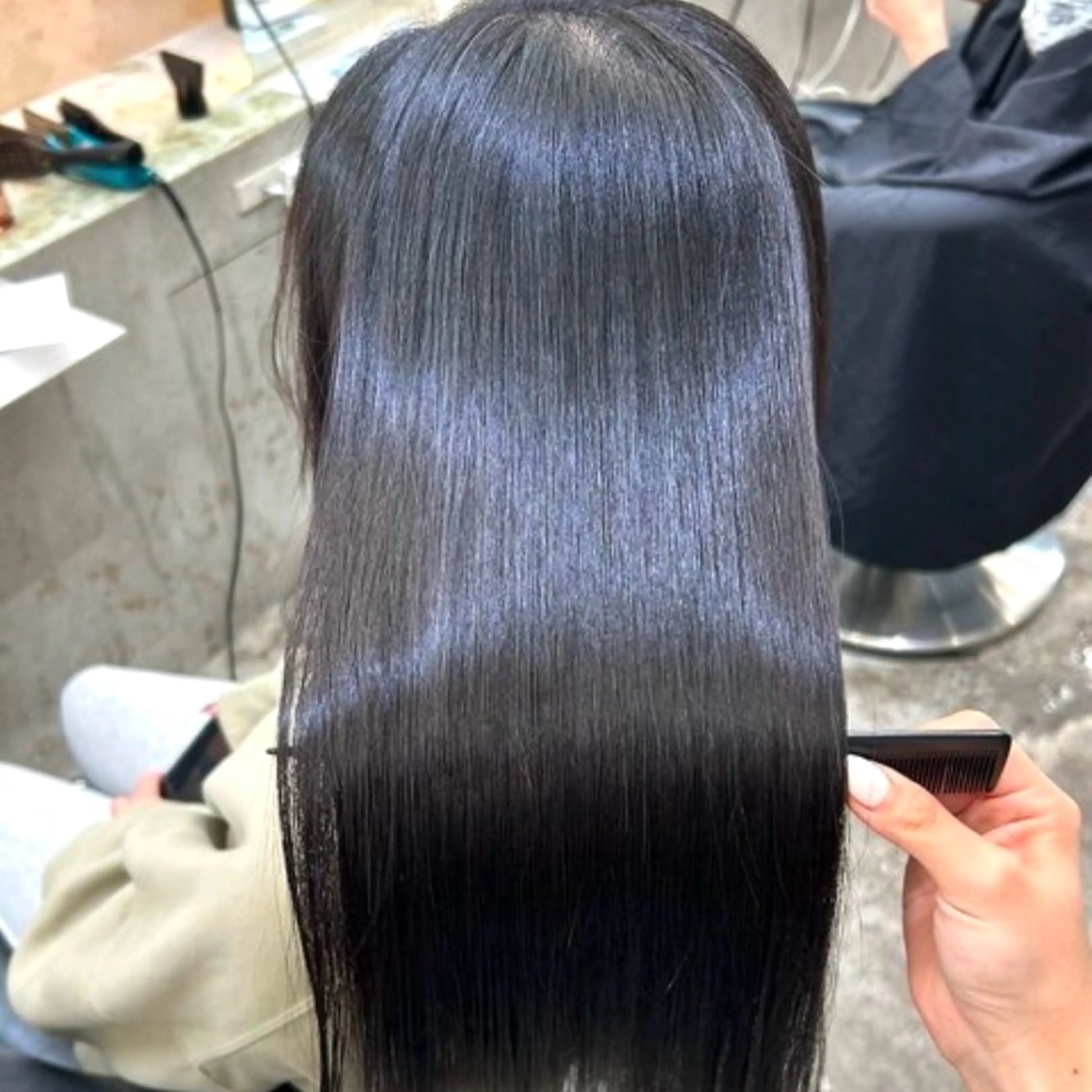 ミディアム 髪質改善 縮毛矯正 カット ヘアカラー 縮毛矯正 トリートメント ボブ/くびれボブ/ 髪質改善/Ru-kaのヘアスタイル