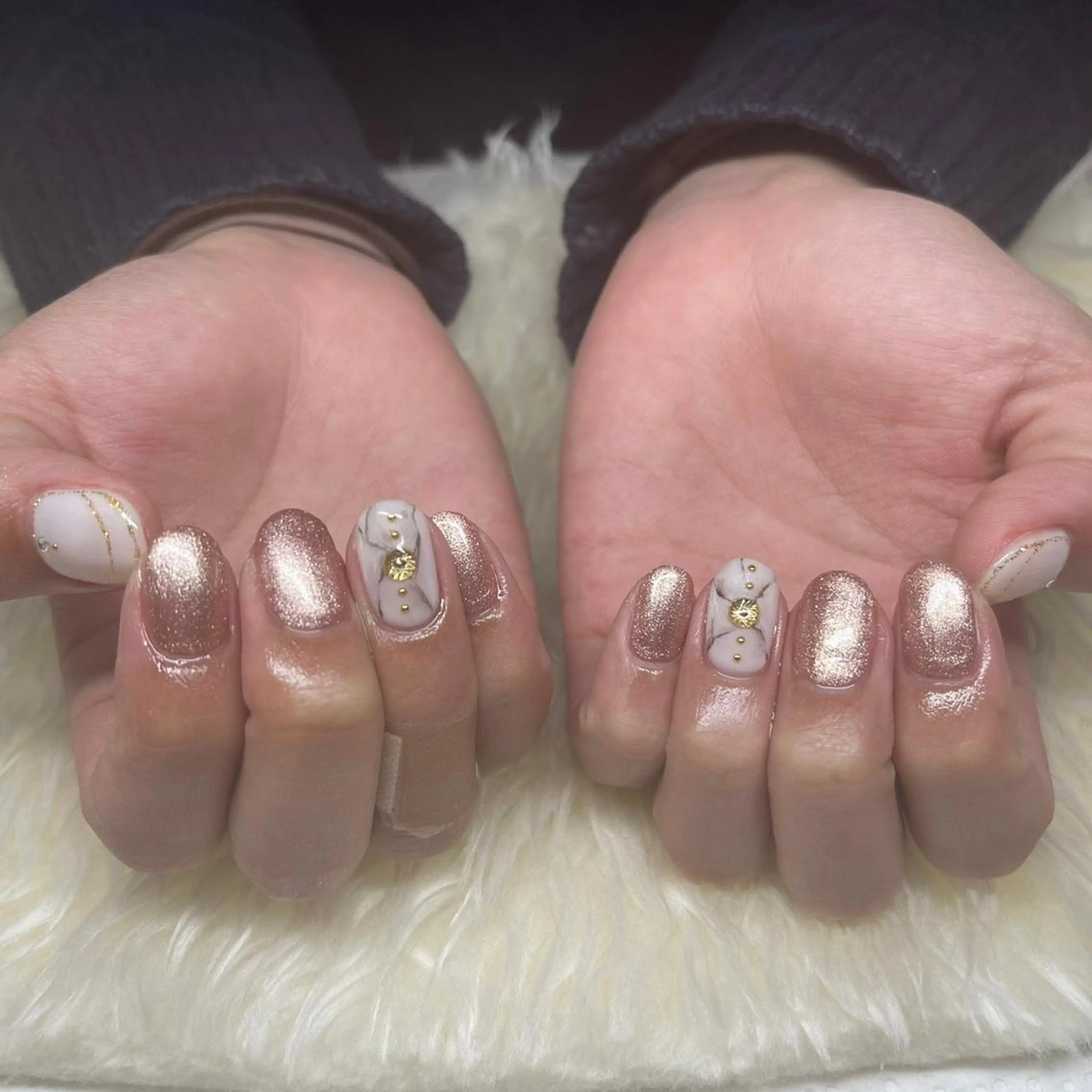 ネイル 長さ出し ジェルネイル 韓国ネイル マグネットネイル 持ち込み ハンドネイル Nail&eye Belire 新宿のネイルデザイン