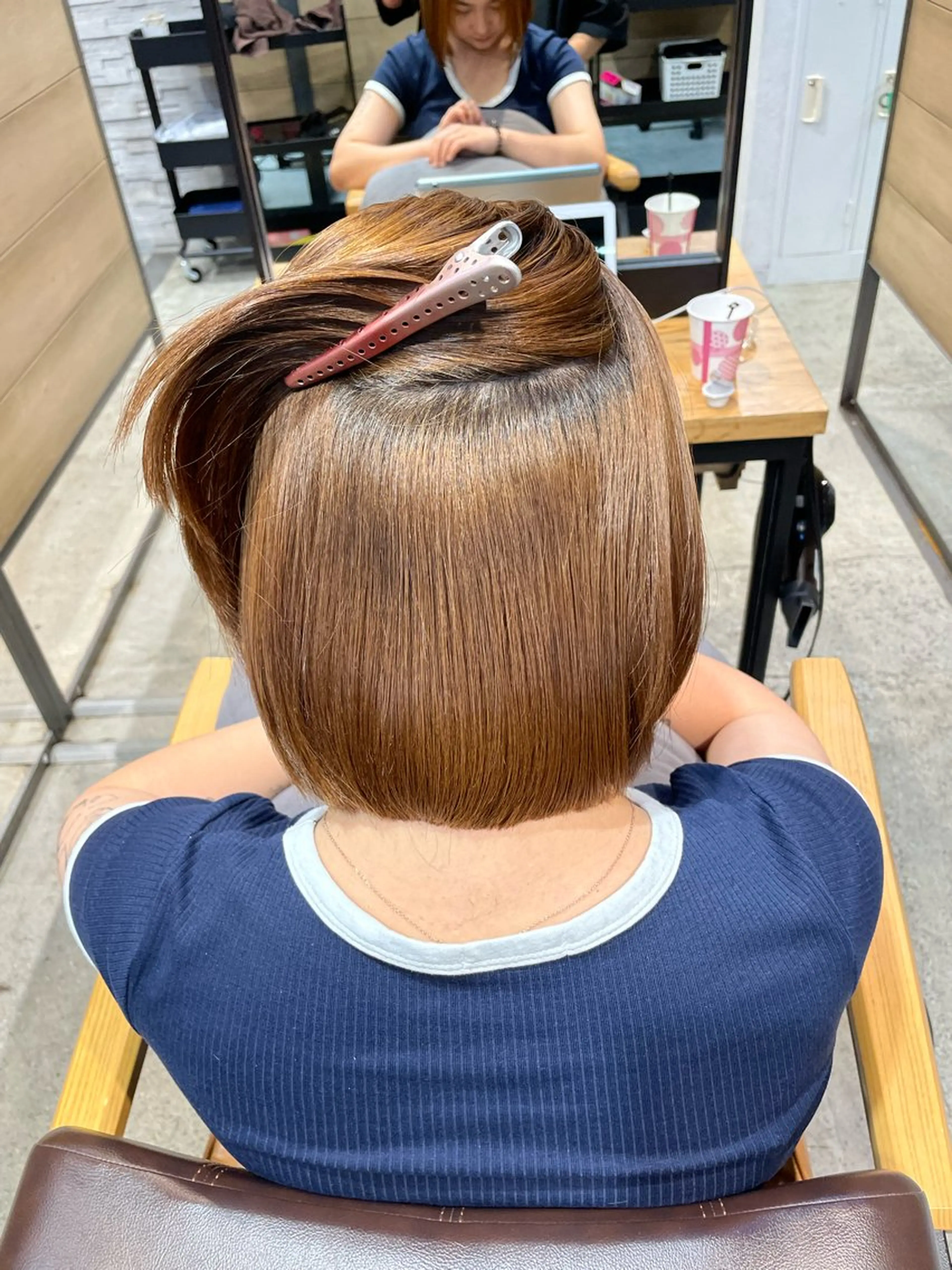 ミディアム ミディアムパーマ 髪質改善 縮毛矯正 トリートメント 酸性ストレート 神楽坂/縮毛矯正/ 髪質改善/香村優弥のヘアスタイル