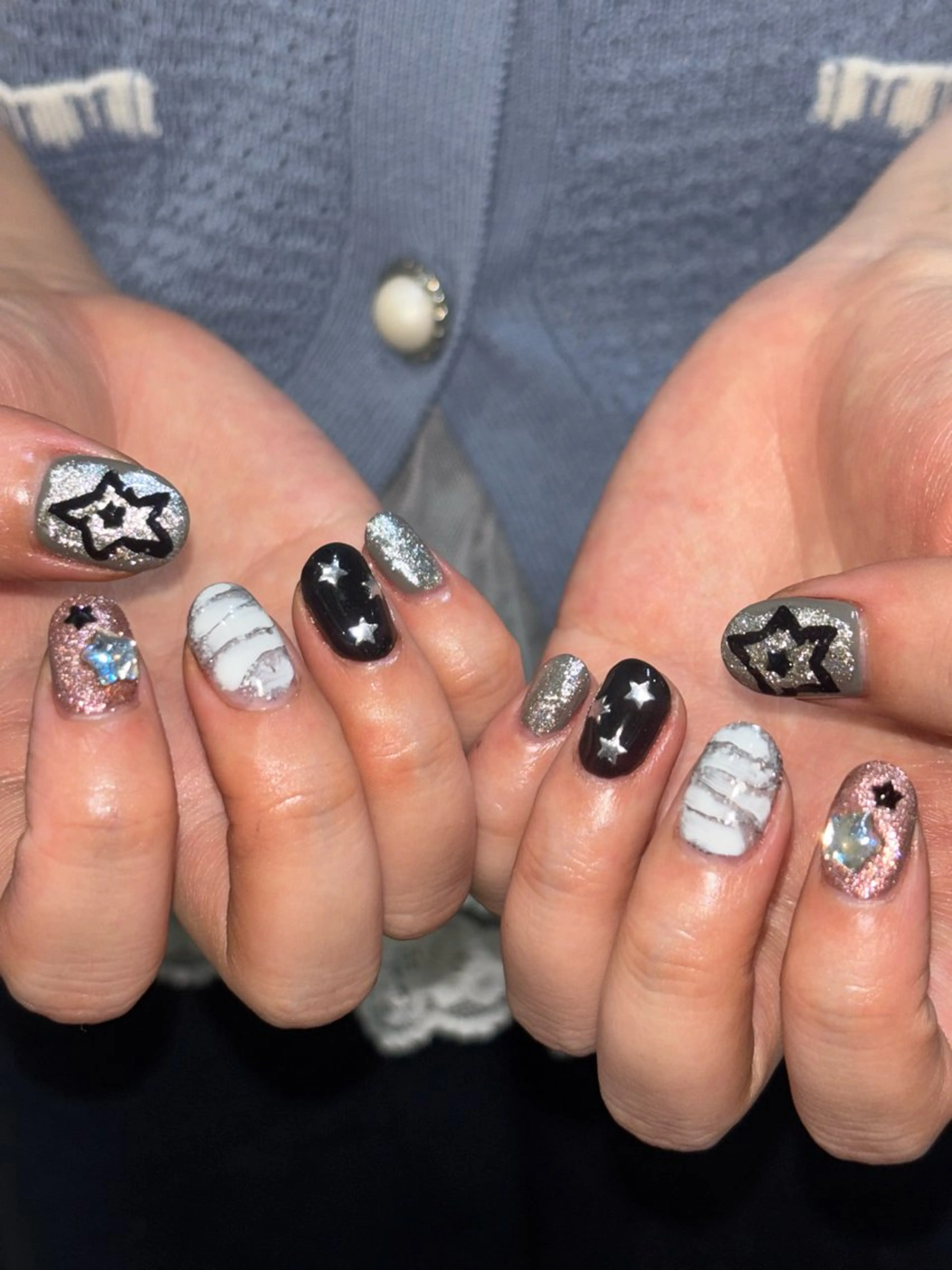 ショート 0203ムニムサン 💙Honokaのネイルデザイン