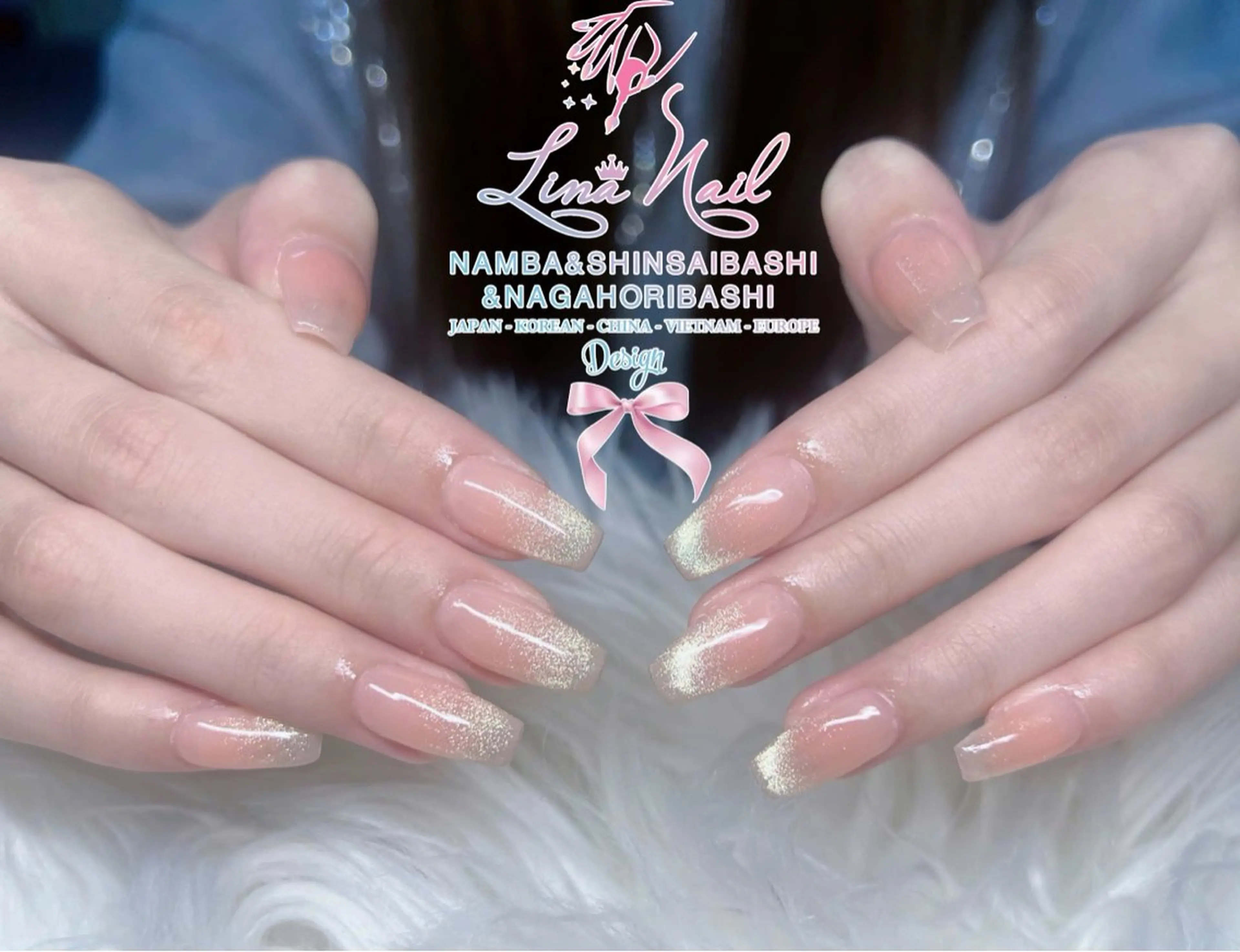 ネイル チークネイル 桜ネイル フラッシュネイル フットネイル ジェルネイル ハンドネイル リナネイル アメ村心斎橋店のネイルデザイン