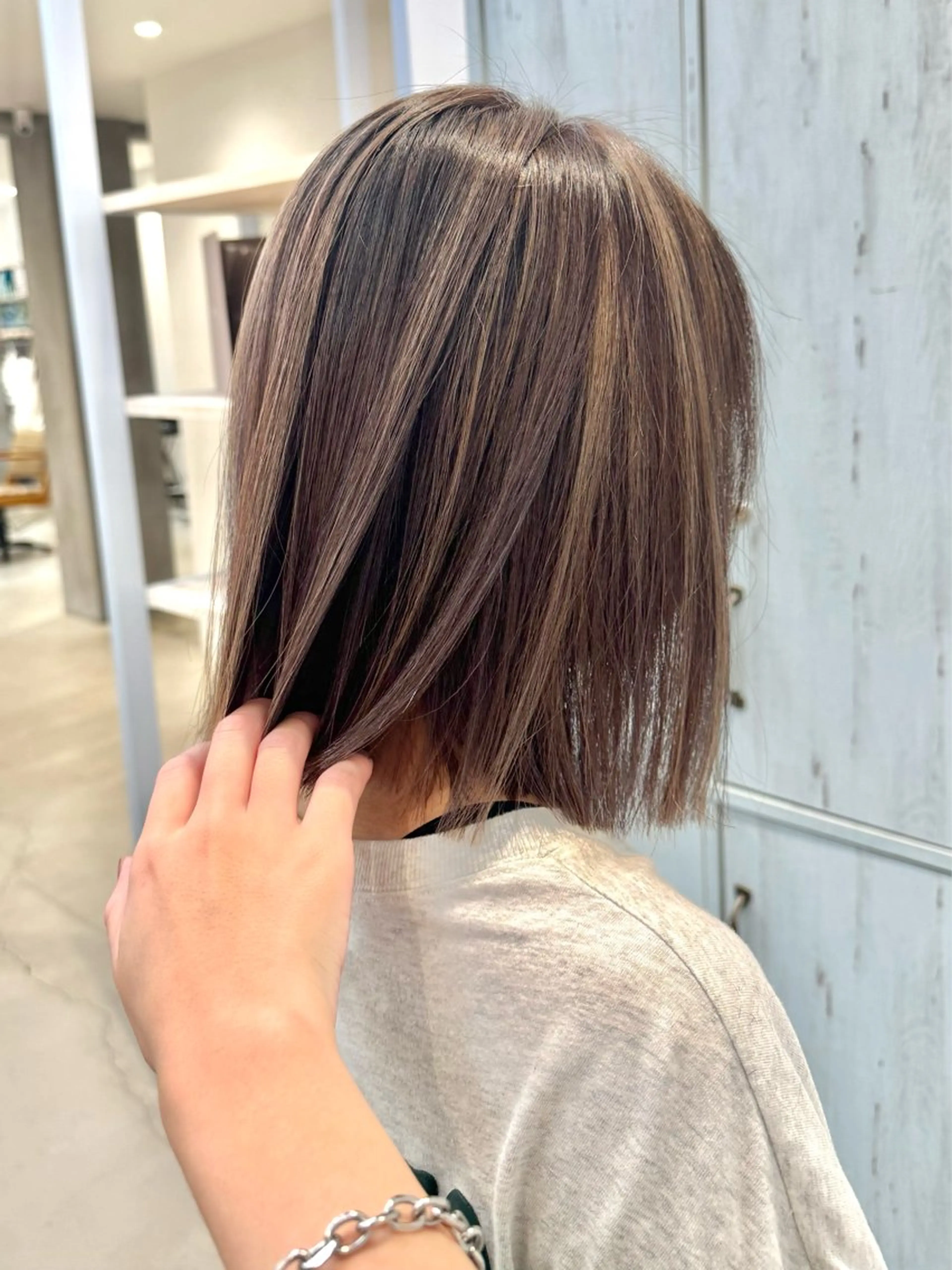 ミディアム カラー ほの カラー特化/ ブリーチ/ボブのヘアスタイル