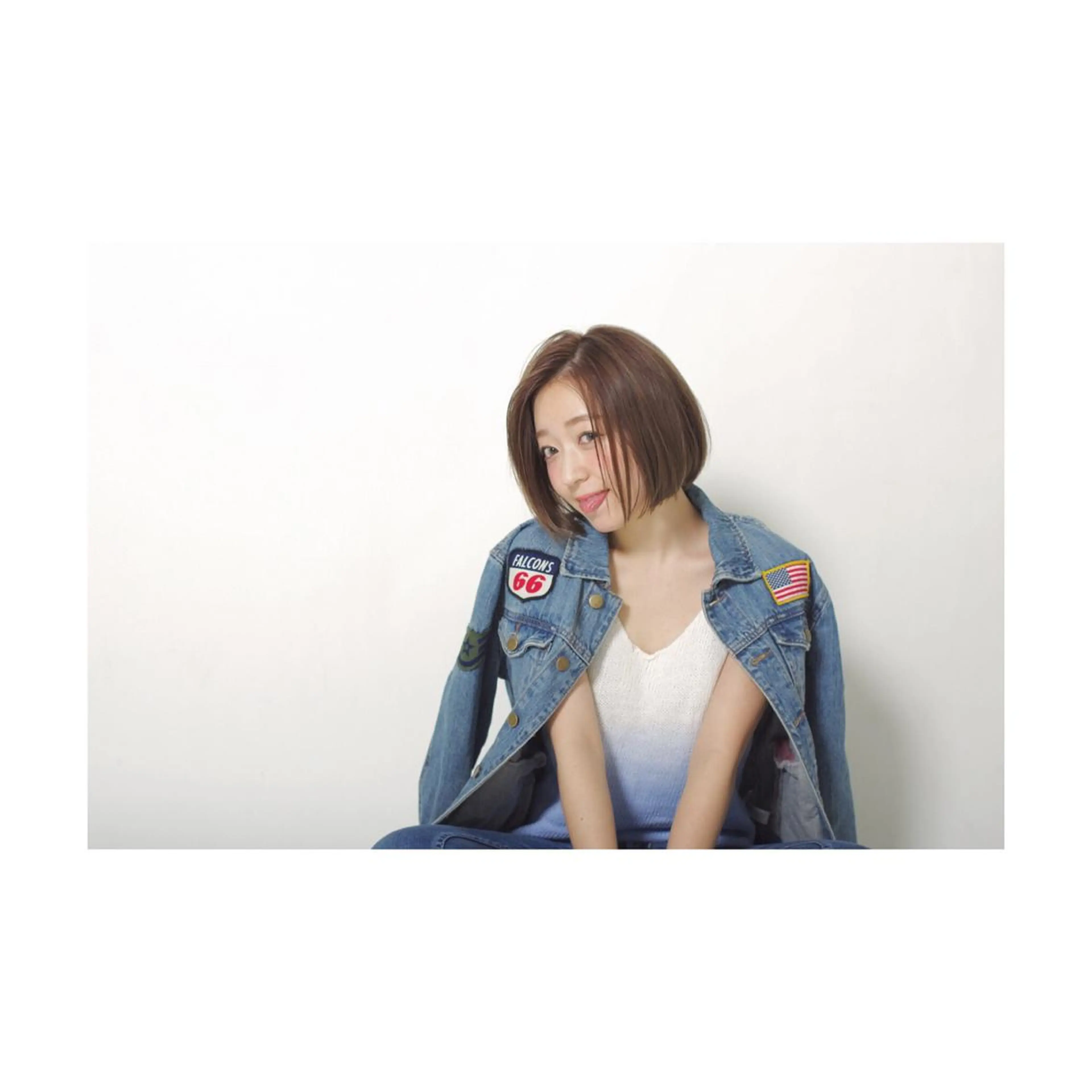 ショート カラー ボブ 藤井 仁紀のヘアスタイル