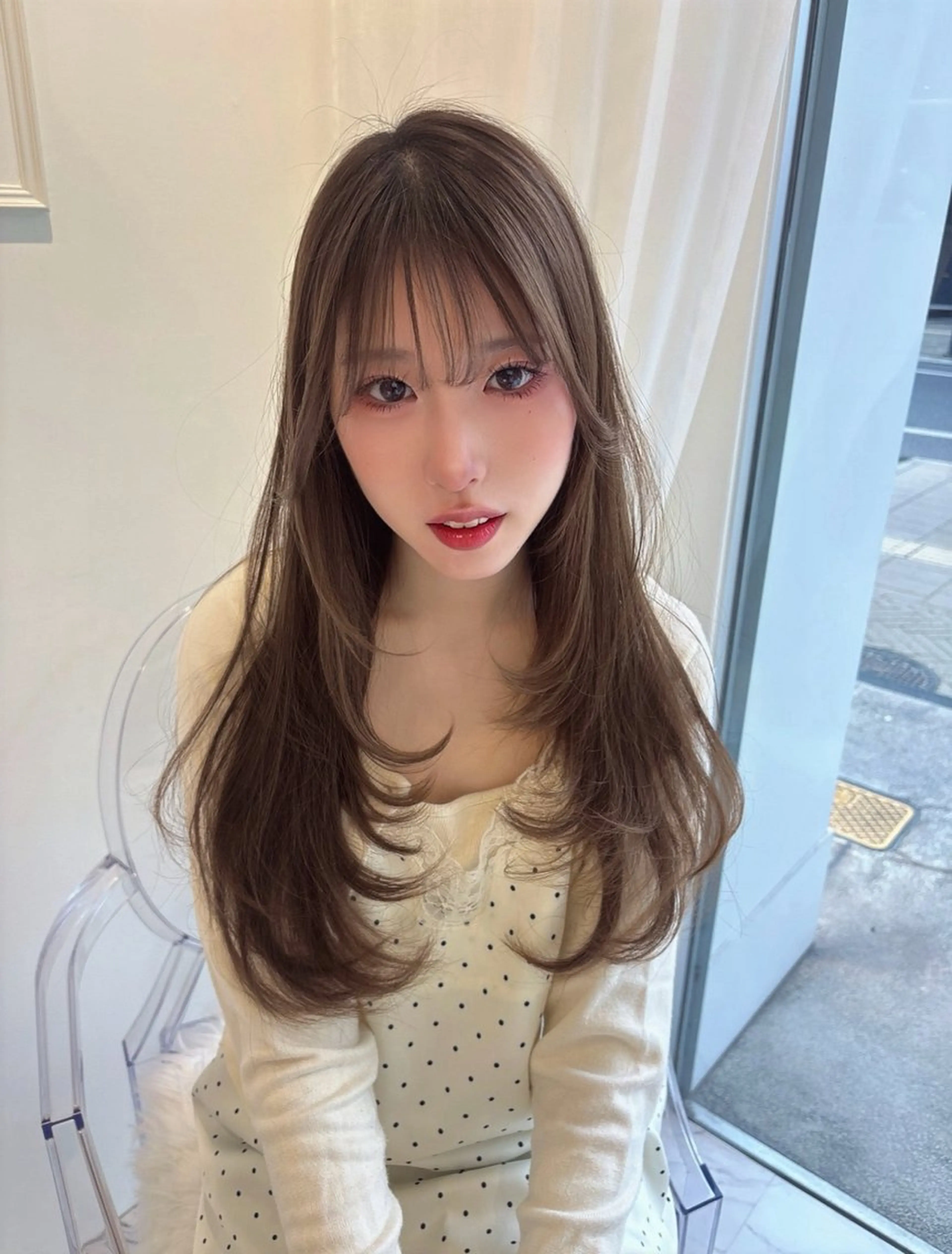 ロング カラー ヘアカラー ParveMix🎀 稲垣 詞葉のヘアスタイル