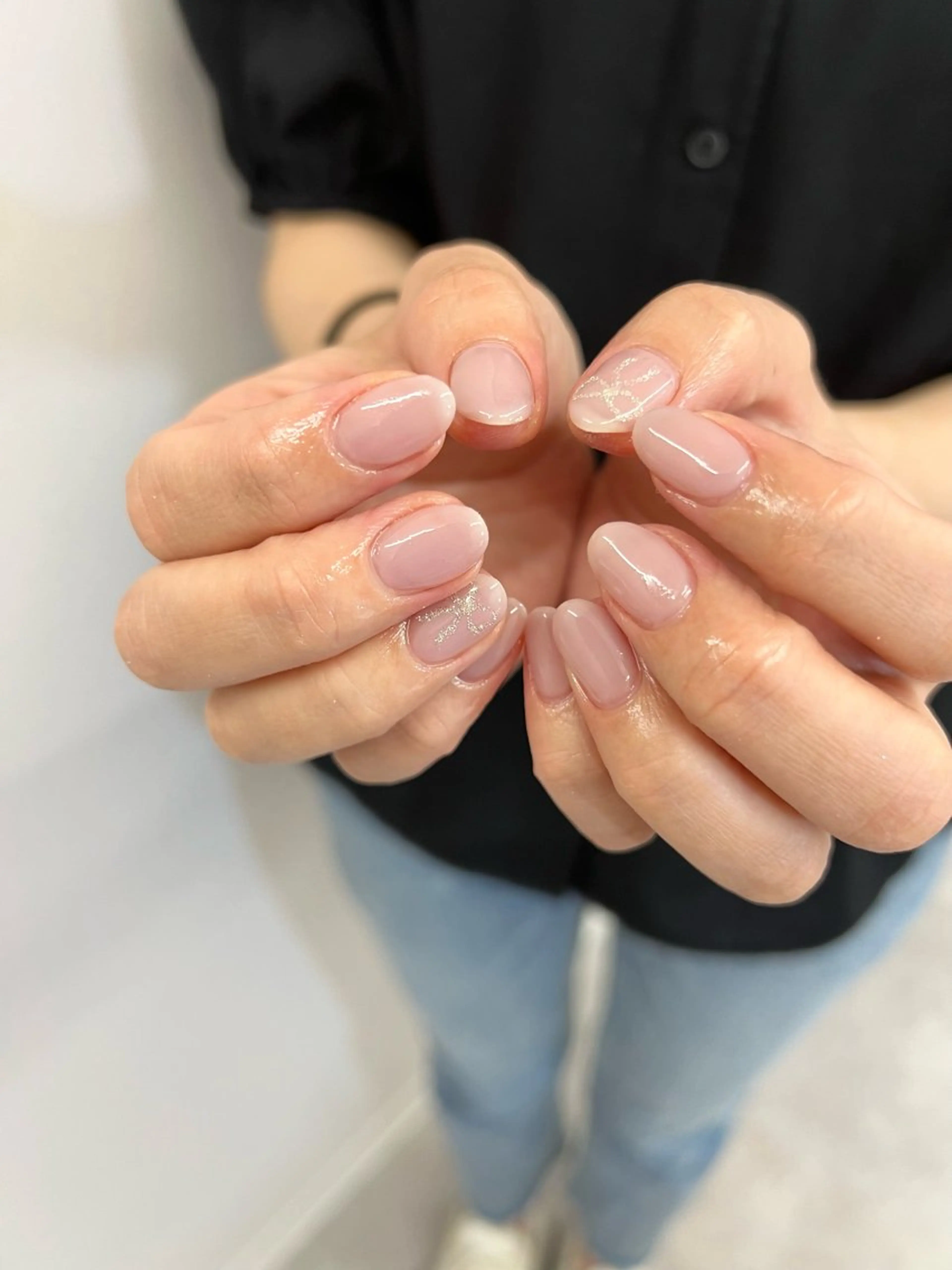 ネイル アートネイル ジェルネイル ラメ(グリッター) ワンカラーネイル パラジェル ハンドネイル ハンドケア Bana_ Nailのネイルデザイン