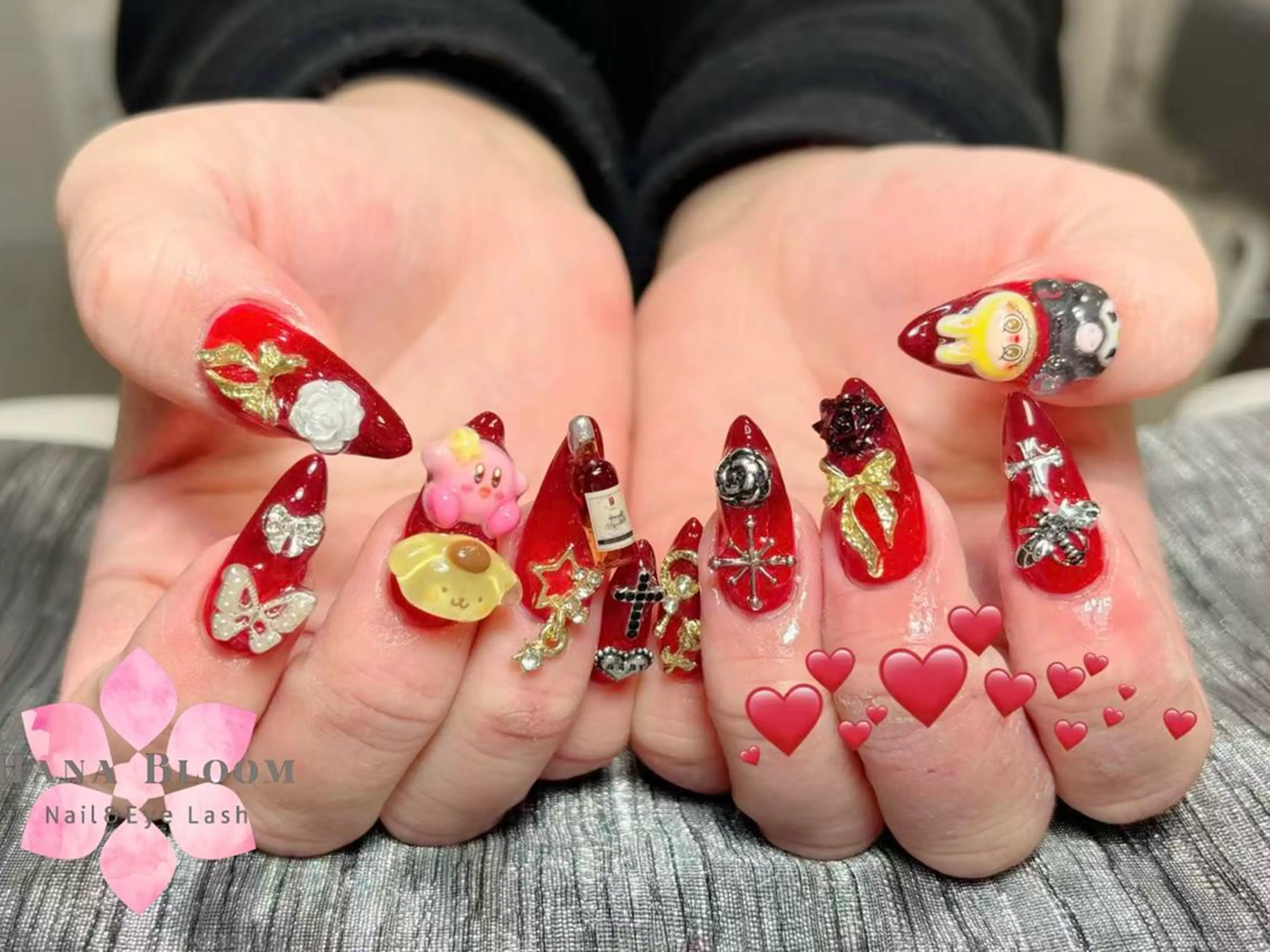 ネイル 長さ出し フレンチネイル ジェルネイル 韓国ネイル マグネットネイル Hana Bloom Nail 練習モデルのネイルデザイン