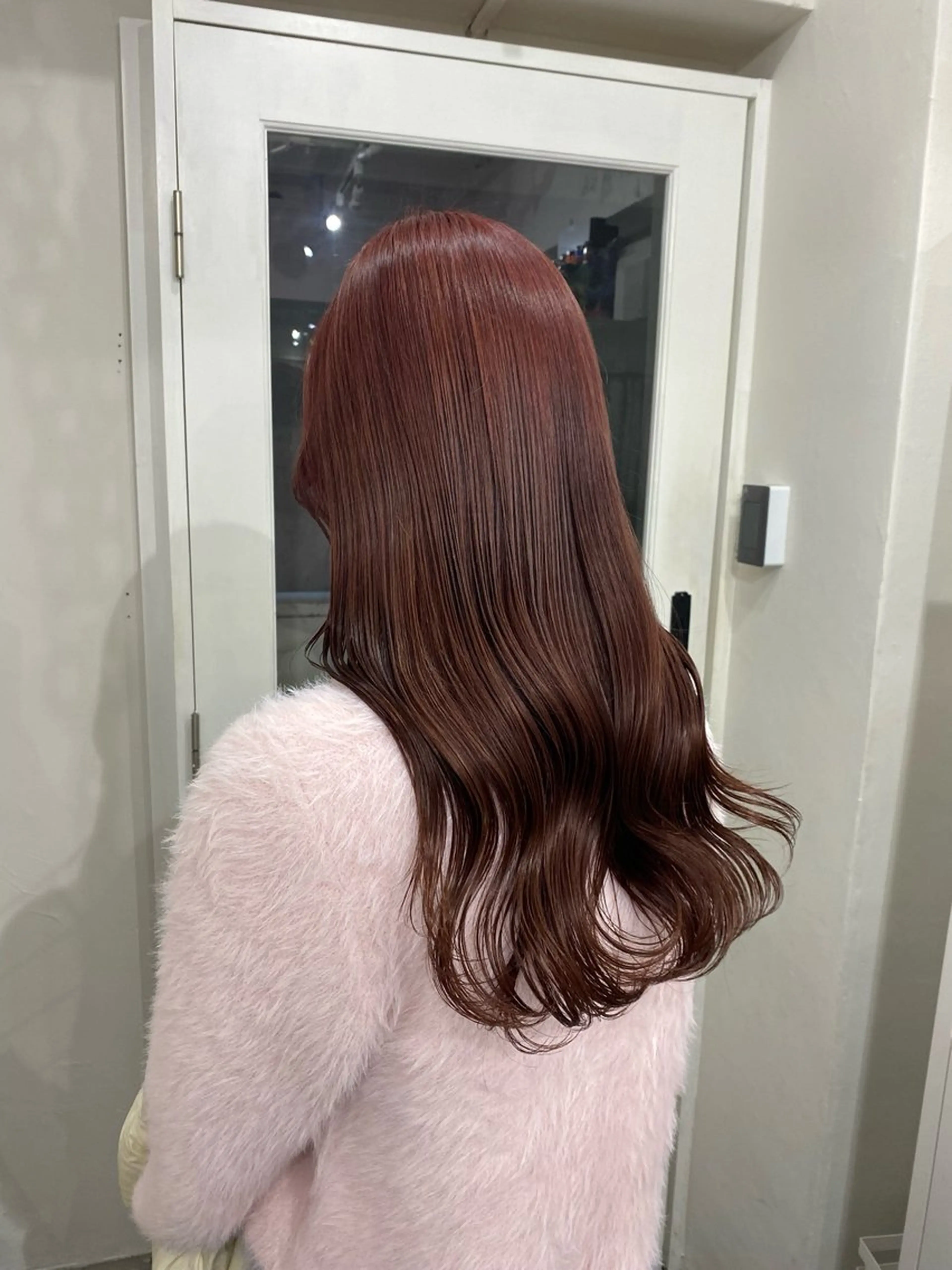 セミロング カラー ブリーチ ブラウンカラー ダブルカラー ブリーチなしカラー ピンクカラー 楓🦋韓国系レイヤー / 透明感カラー🤍のヘアスタイル