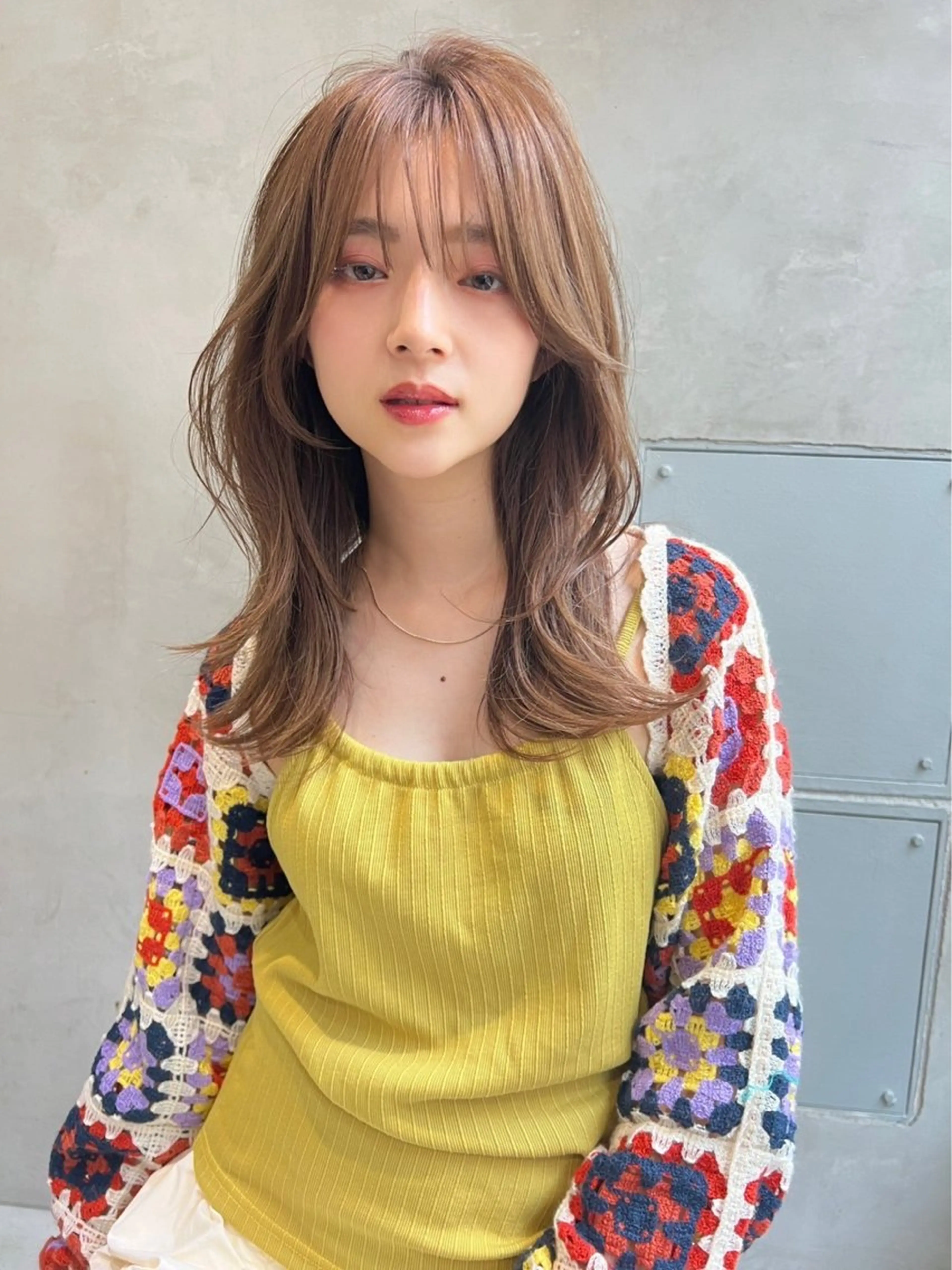 セミロング カラー パーマ ヨシンモリ Chlom🌿Top Stylist沖田のヘアスタイル