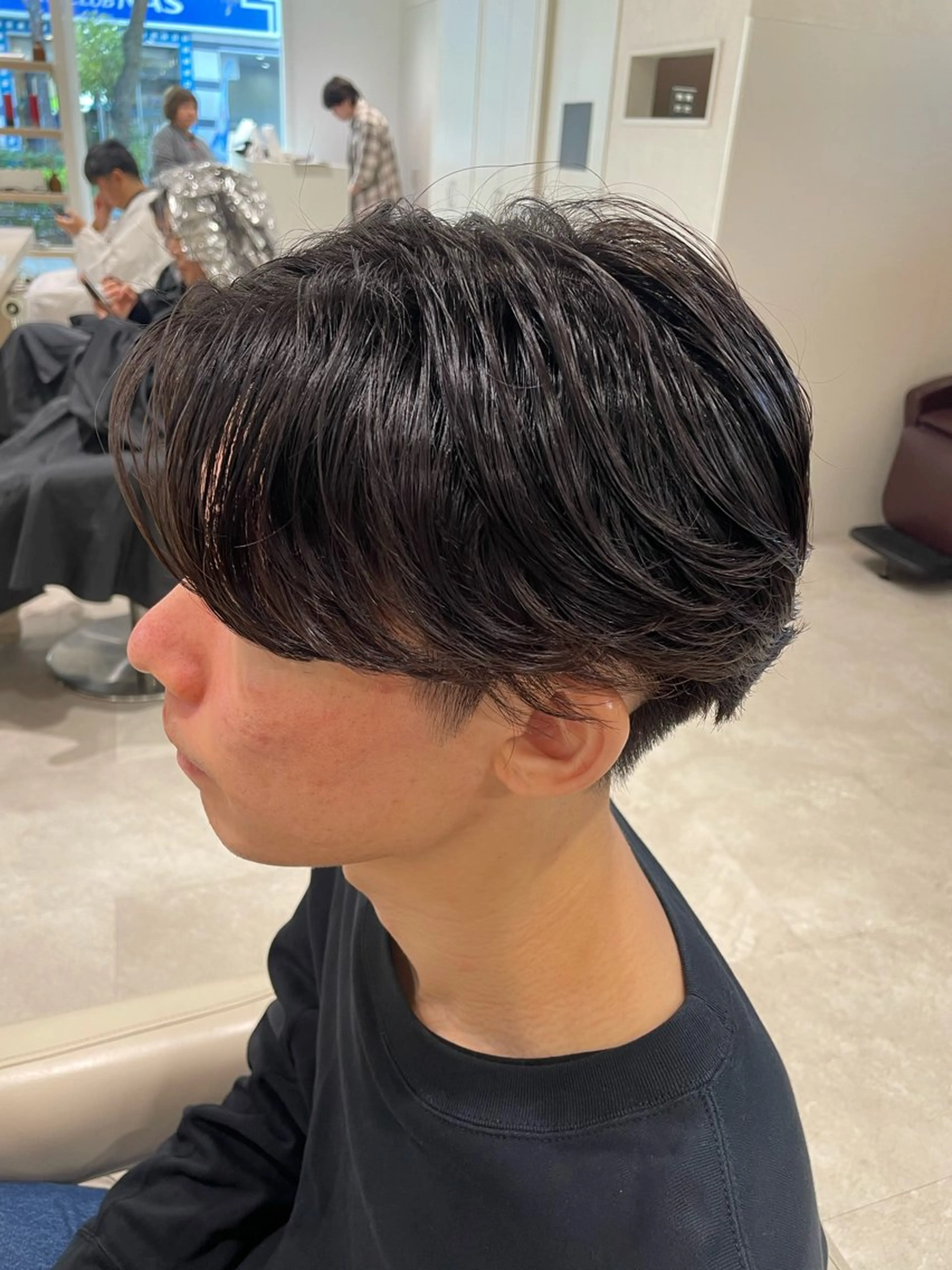 メンズ フェザーパーマ メンズパーマ カット パーマ 白髪ぼかしデザイン ハイライト/宮本純登のヘアスタイル