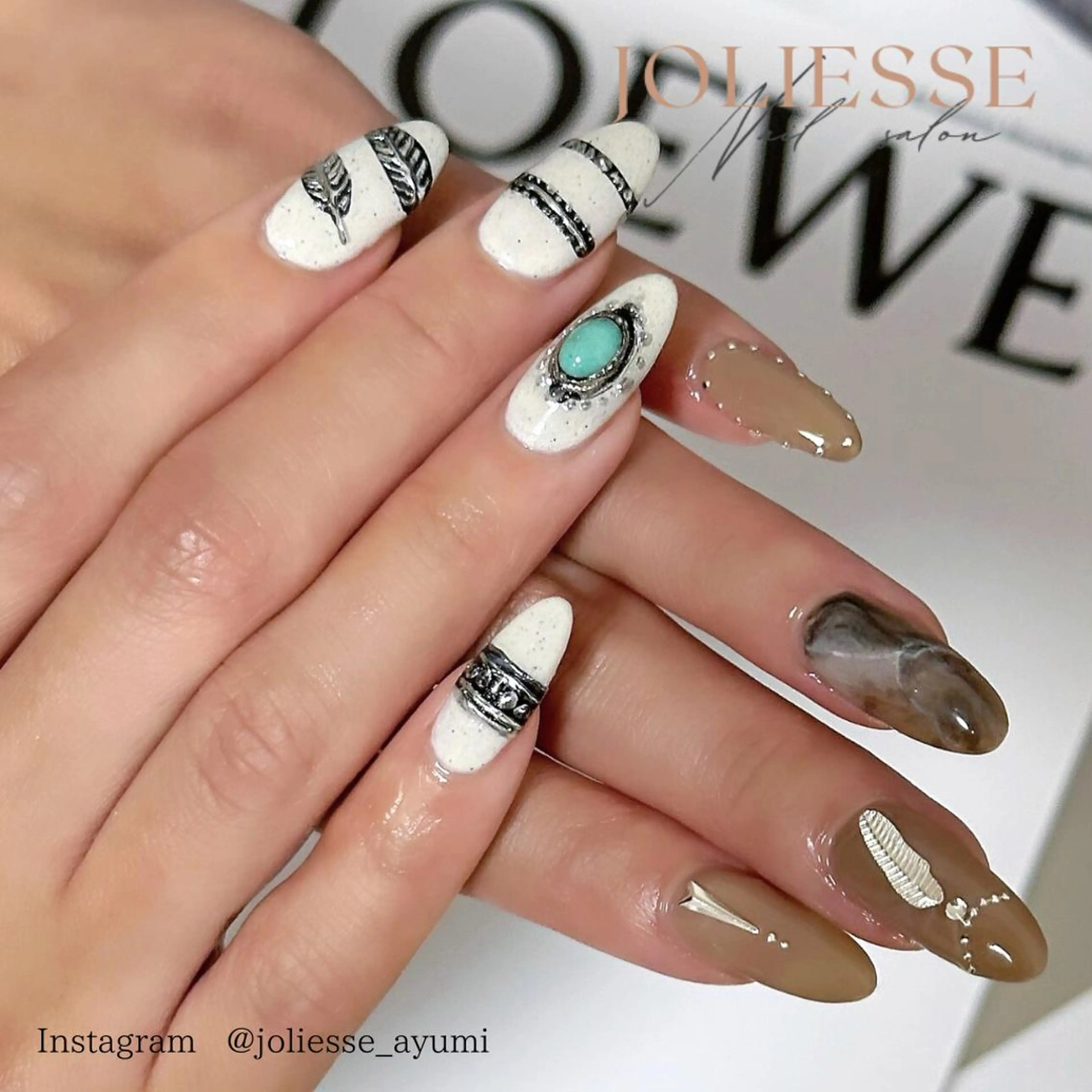 ネイル シルバー ハンドネイル JOLIESSE Ayumiのネイルデザイン