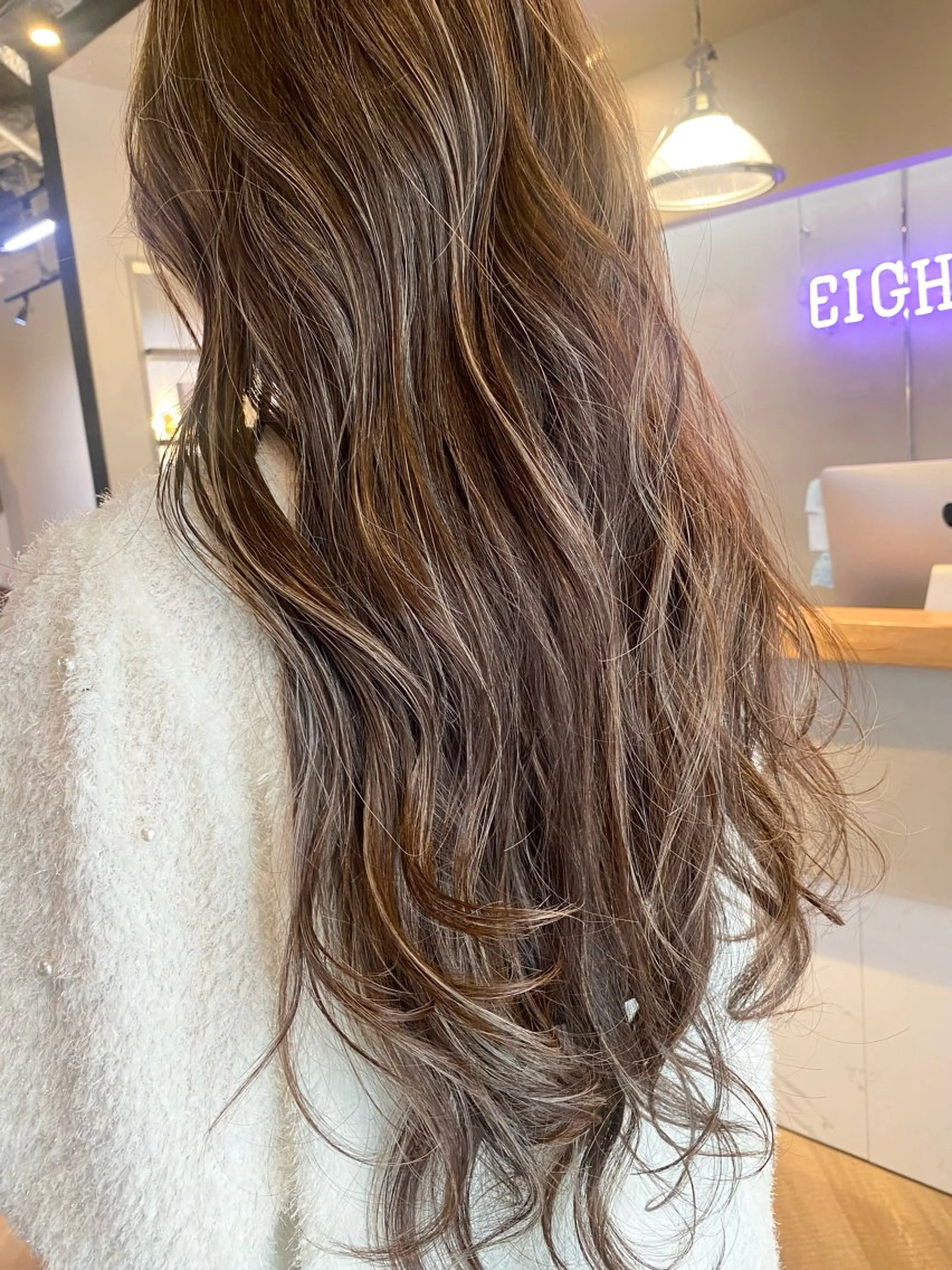 ロング ヘアカラー トリートメント 白髪ぼかしハイライト /レイヤー中島啓太のヘアスタイル