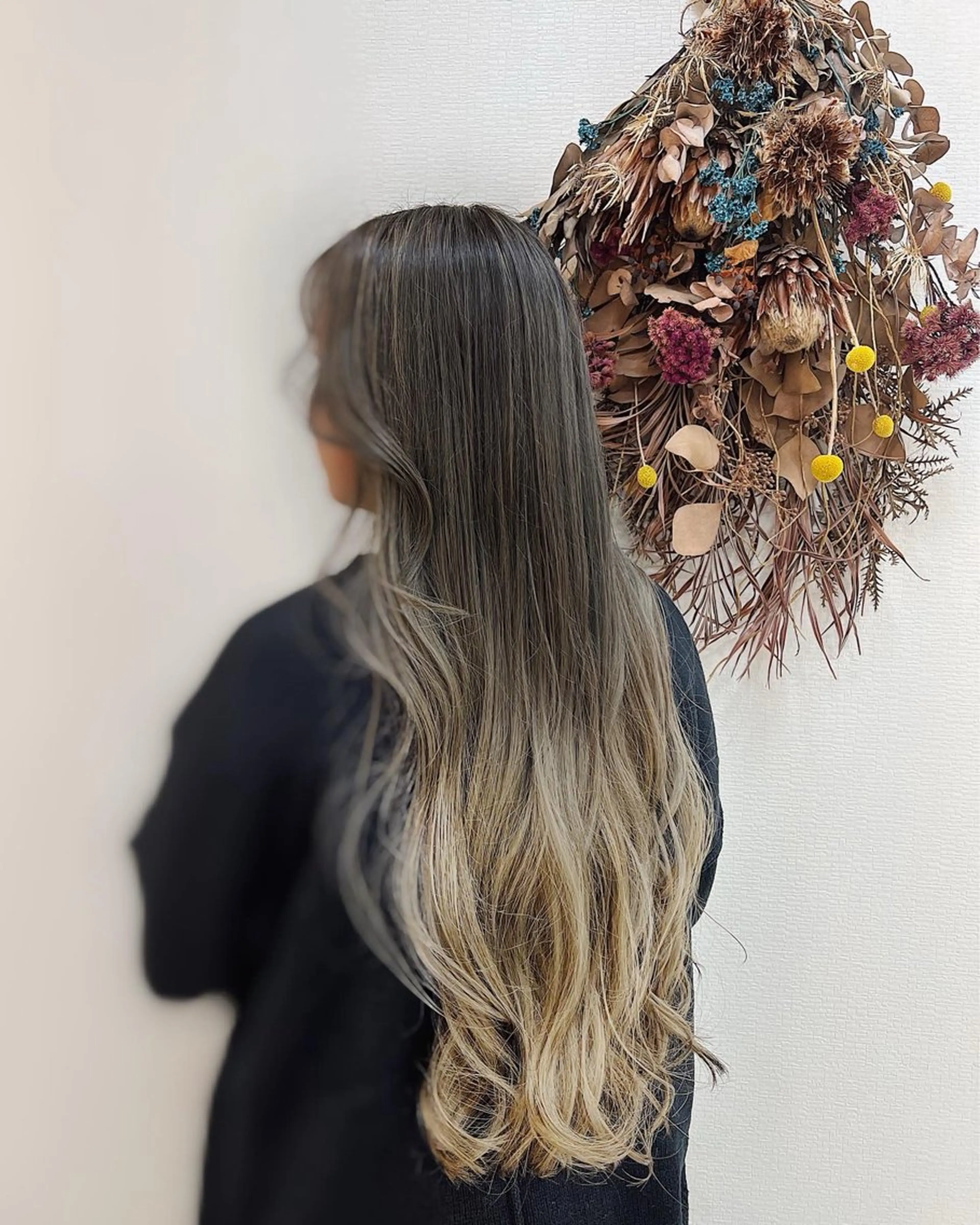 ロング カラー カット ヘアカラー ふなき あすかのヘアスタイル