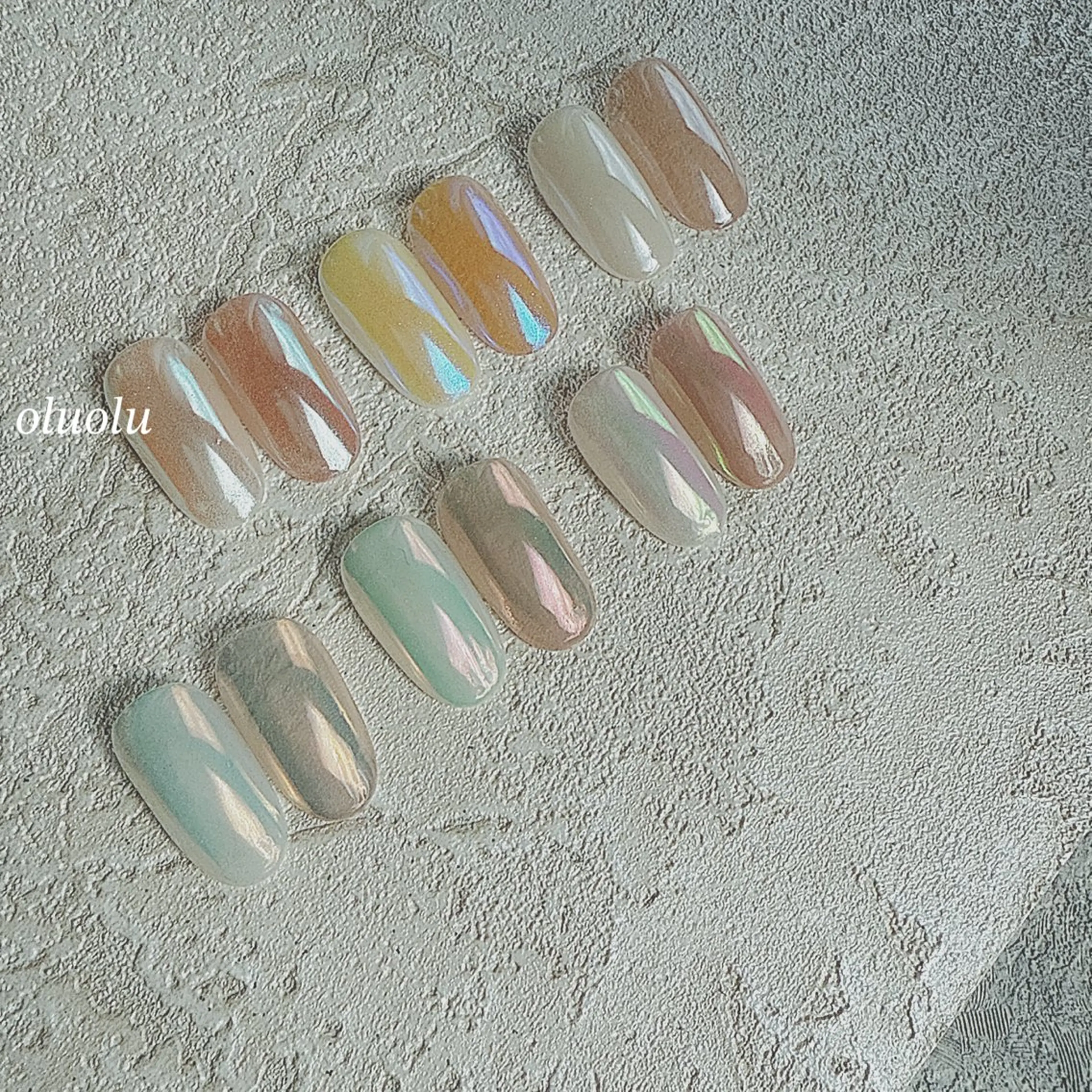 ネイル アートネイル オーロラネイル ジェルネイル ハンドネイル 大村 紬華のネイルデザイン