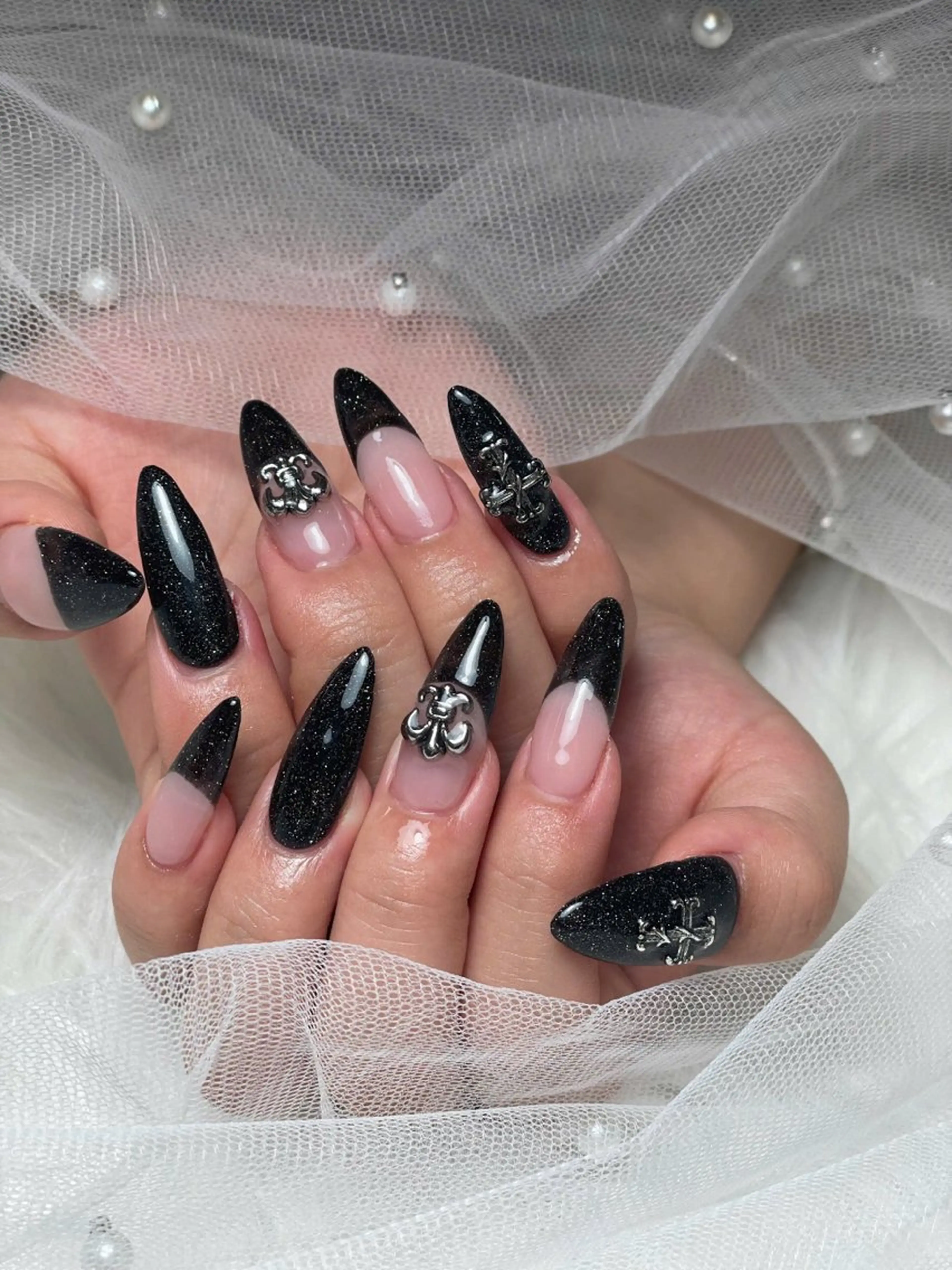 ネイル 長さ出し フレンチネイル グラデーション 卒業式 マグネットネイル Sora nail 長さ出し専門店のネイルデザイン