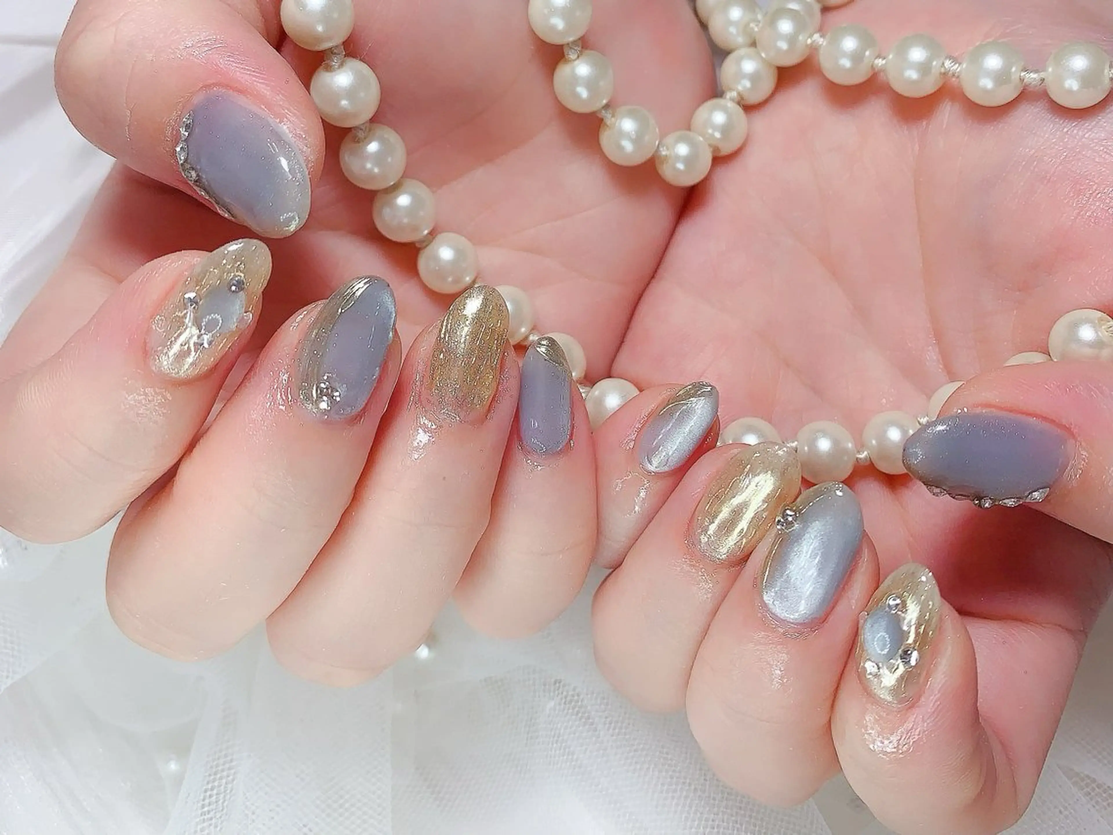 ネイル 長さ出し フットネイル ジェルネイル 韓国ネイル ラメ(グリッター) ハンドネイル ネイルサロンAiri 長さ出し·シンプルのネイルデザイン