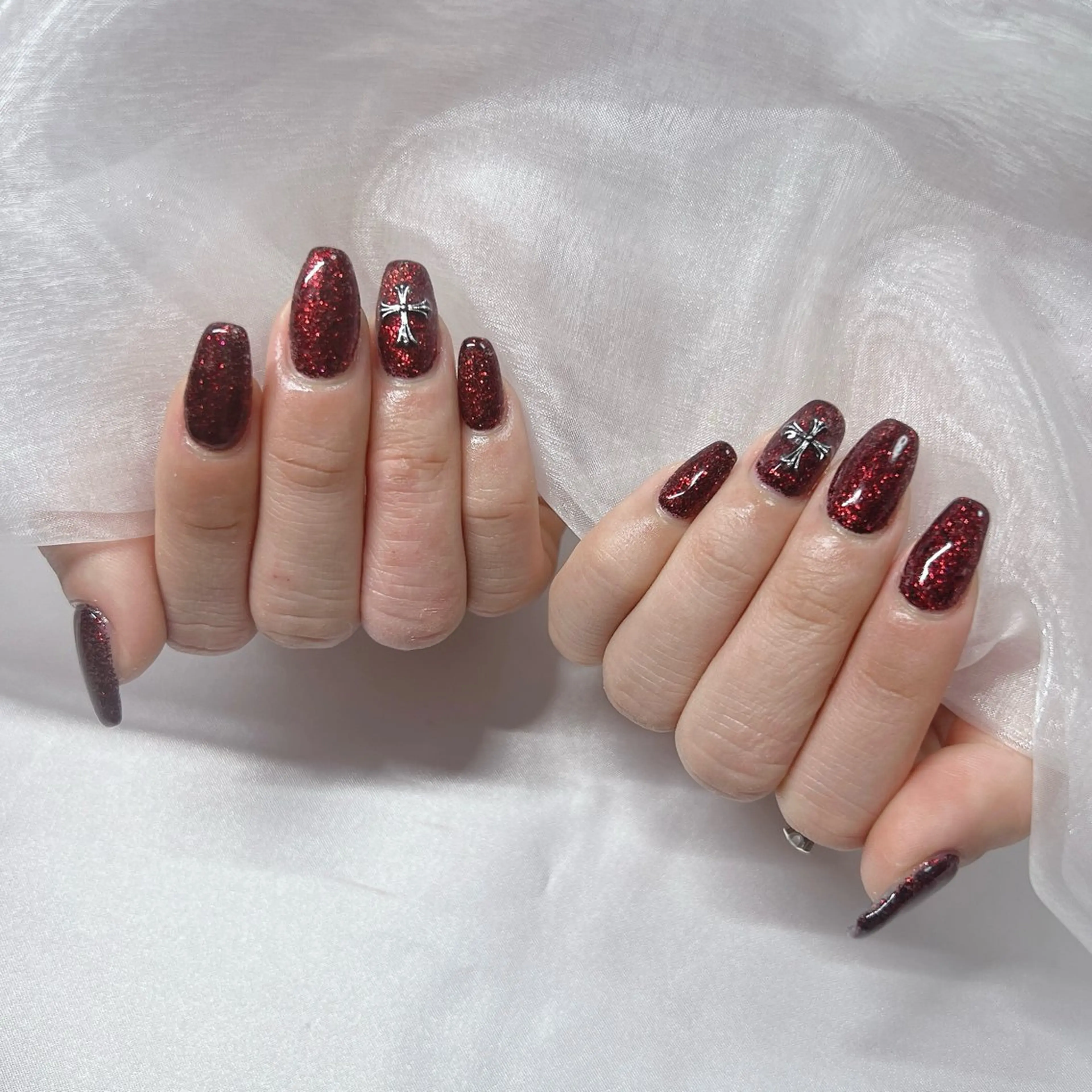 ネイル ジェルネイル 韓国ネイル ラメ(グリッター) マグネットネイル 持ち込み ハンドネイル -nail salon-Reward所属・nail salon Rewardのネイルデザイン