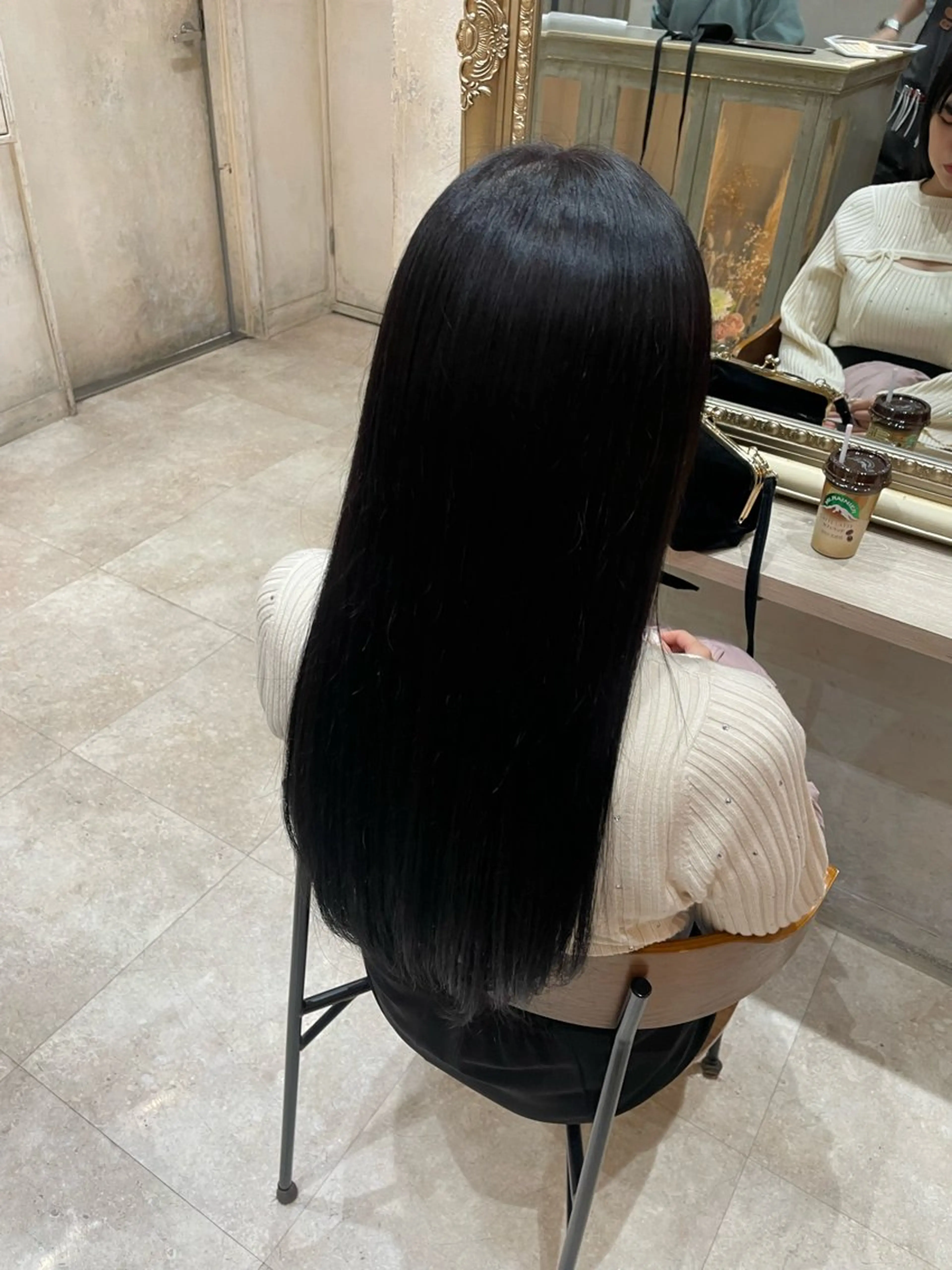 ロング カラー 黒髪 ブルーカラー ブルーブラック Lutia 新宿 髪質改善/アカリ🎀のヘアスタイル