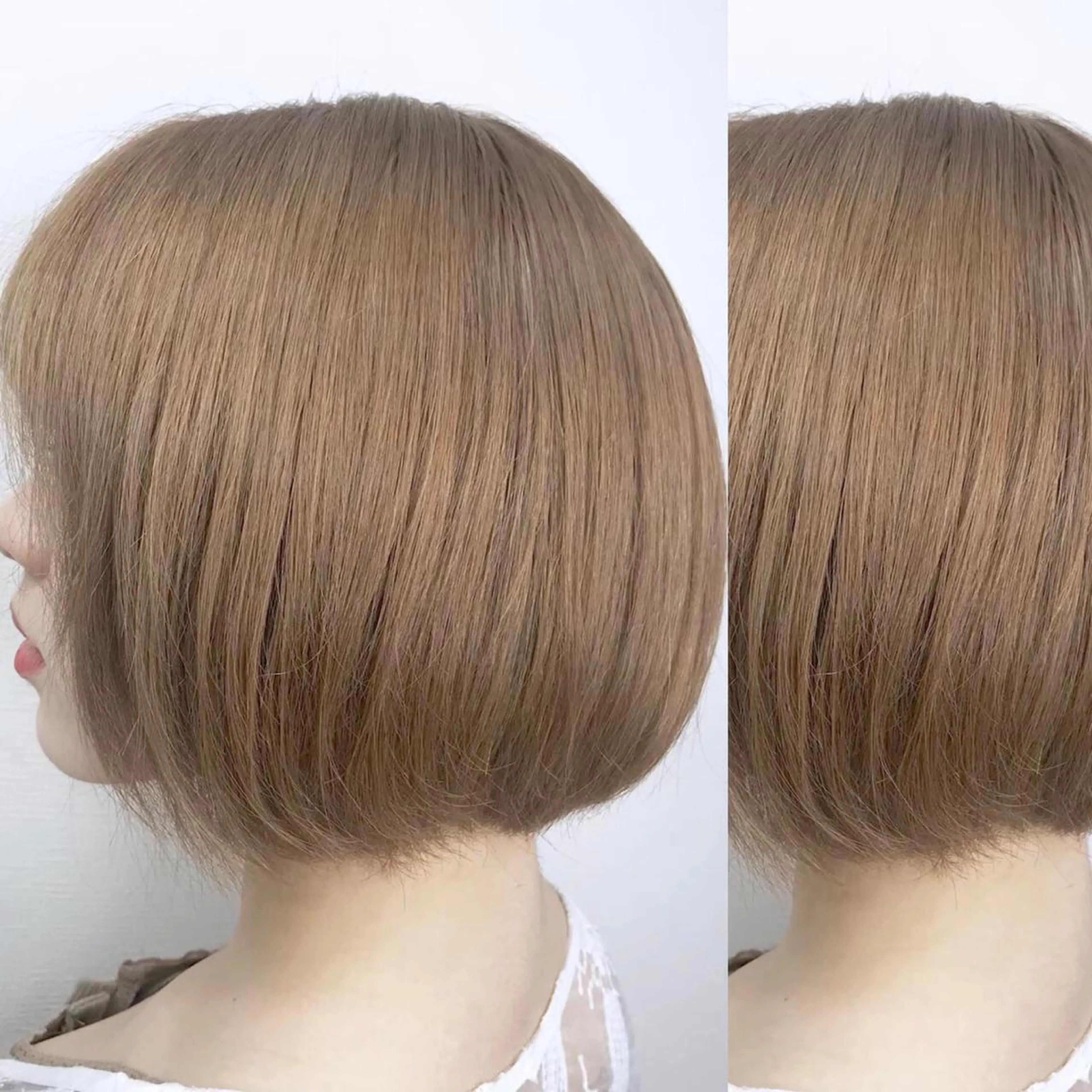 ミディアム カラー JuNブリーチに 縮毛矯正するプロのヘアスタイル