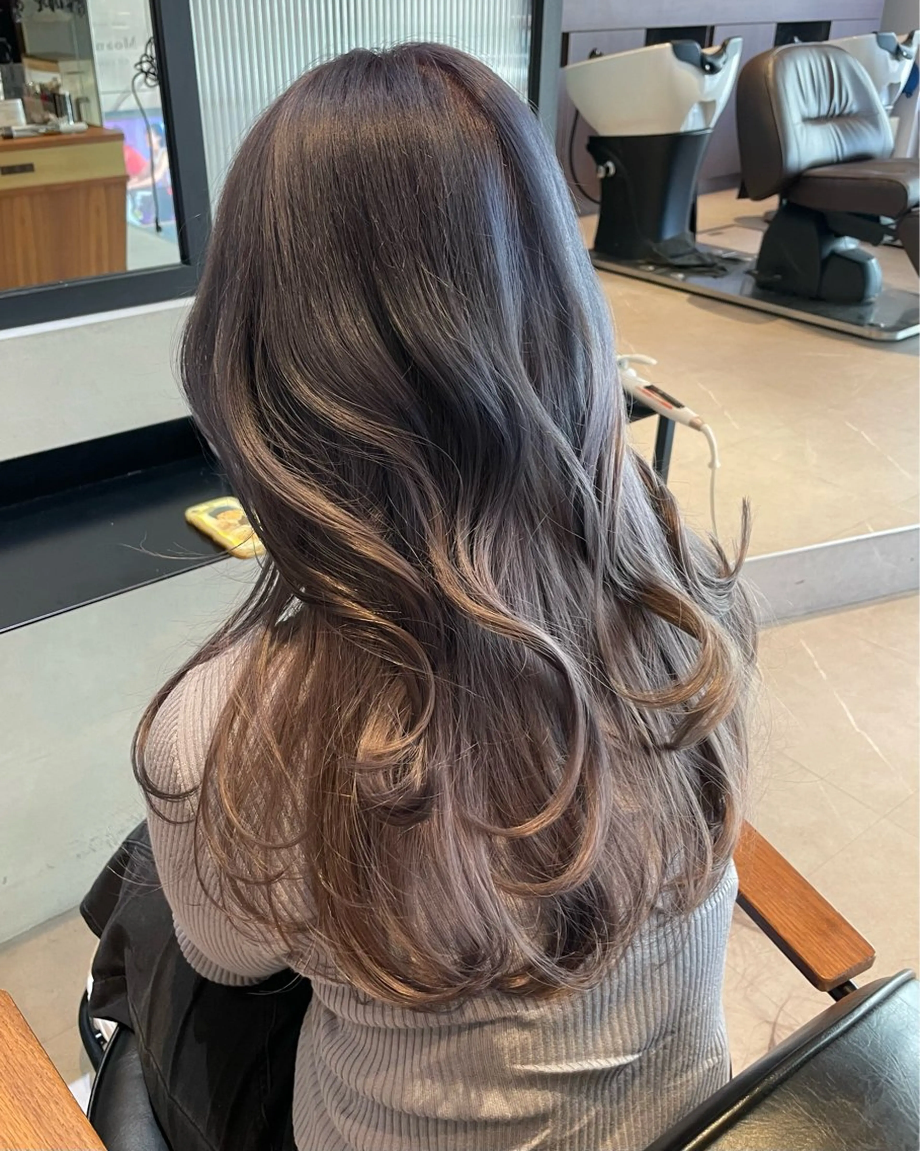 ロング カラー ラベンダーカラー オリーブカラー🫒/ ハッシュカット/みゆのヘアスタイル