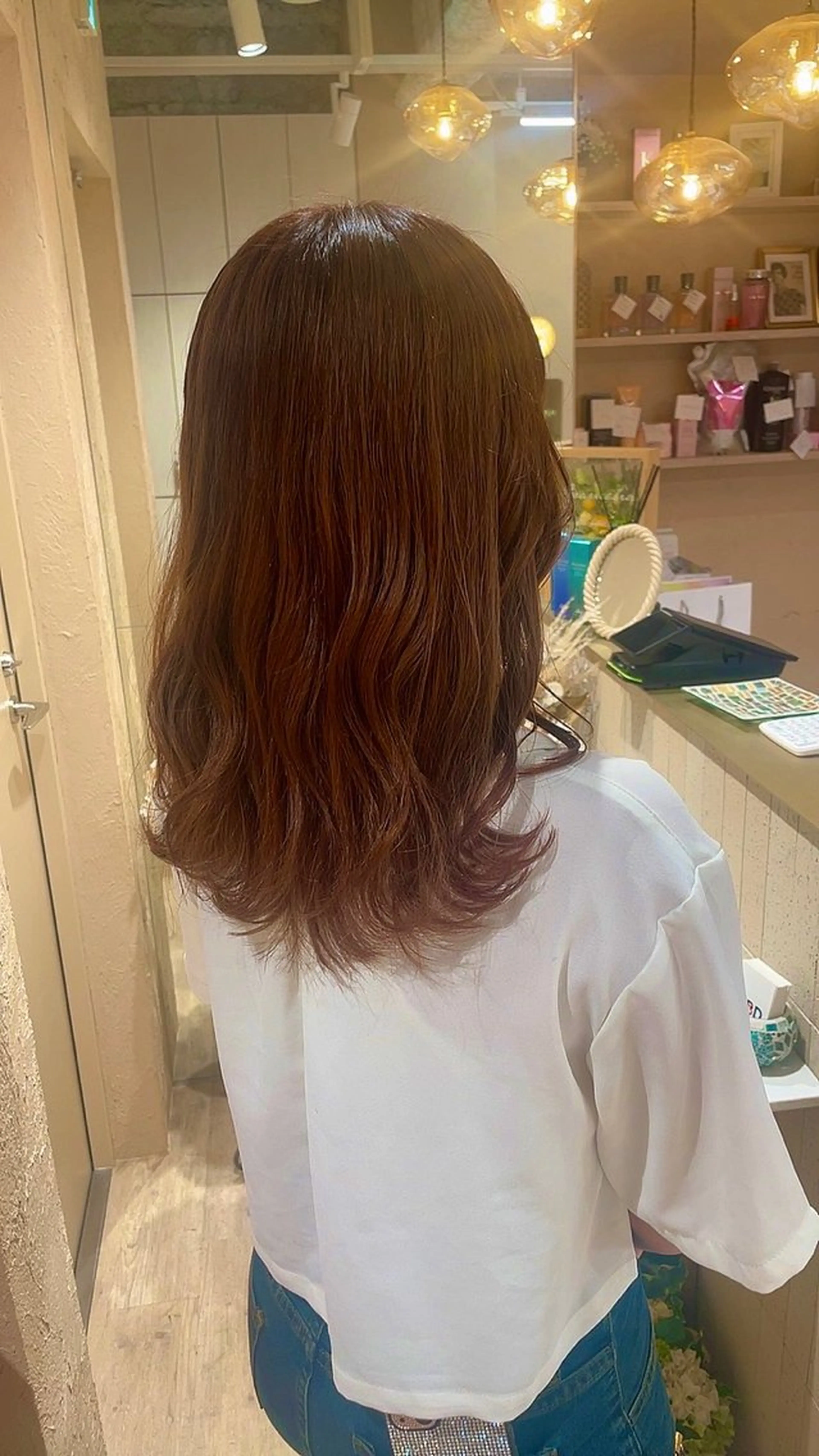 ミディアム カラー カット ヘアカラー トリートメント レイヤーカット/髪質 改善/矯正🤍吉田のヘアスタイル