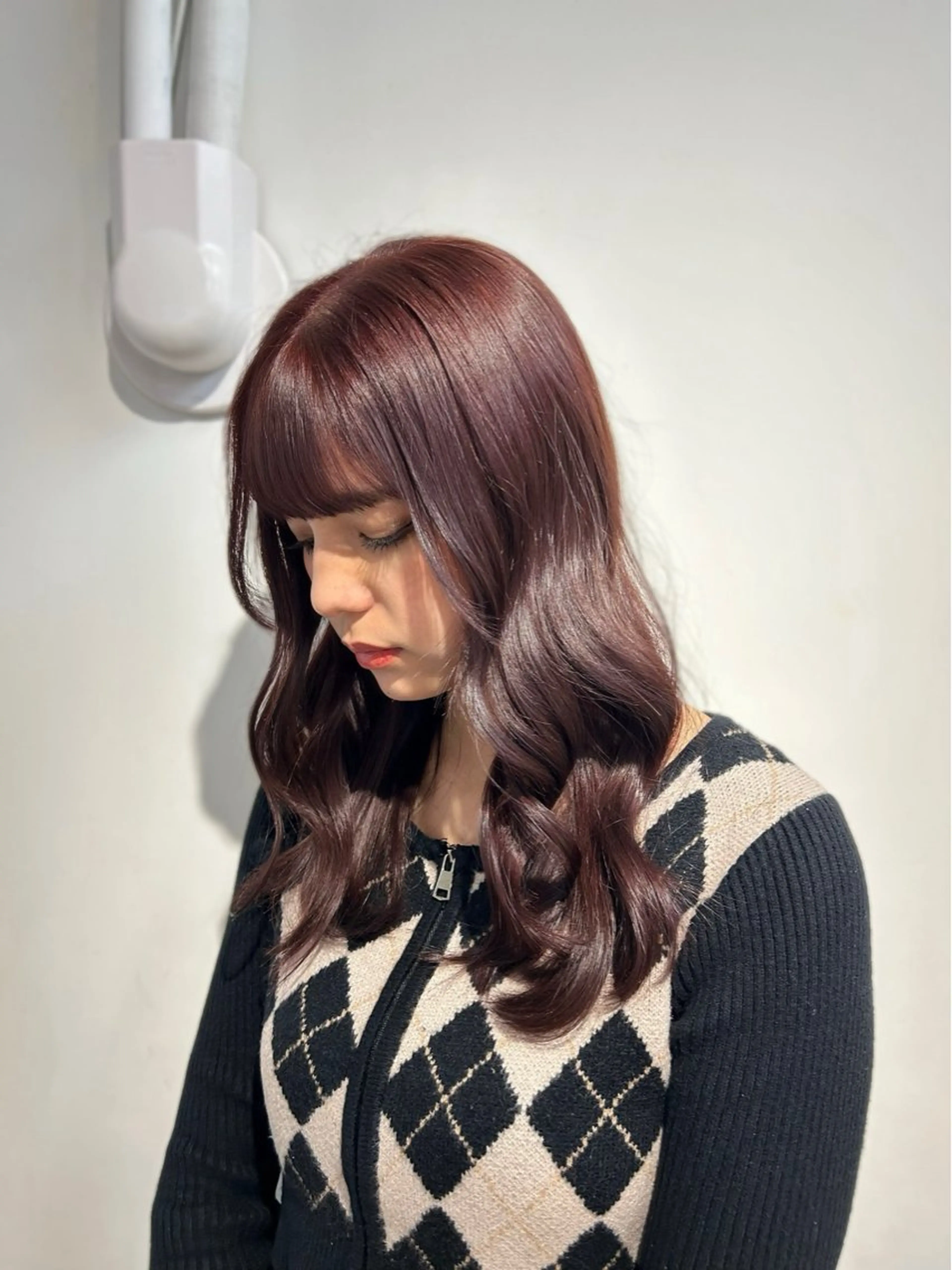 セミロング レッドブラウン Ogane Mikotoのヘアスタイル
