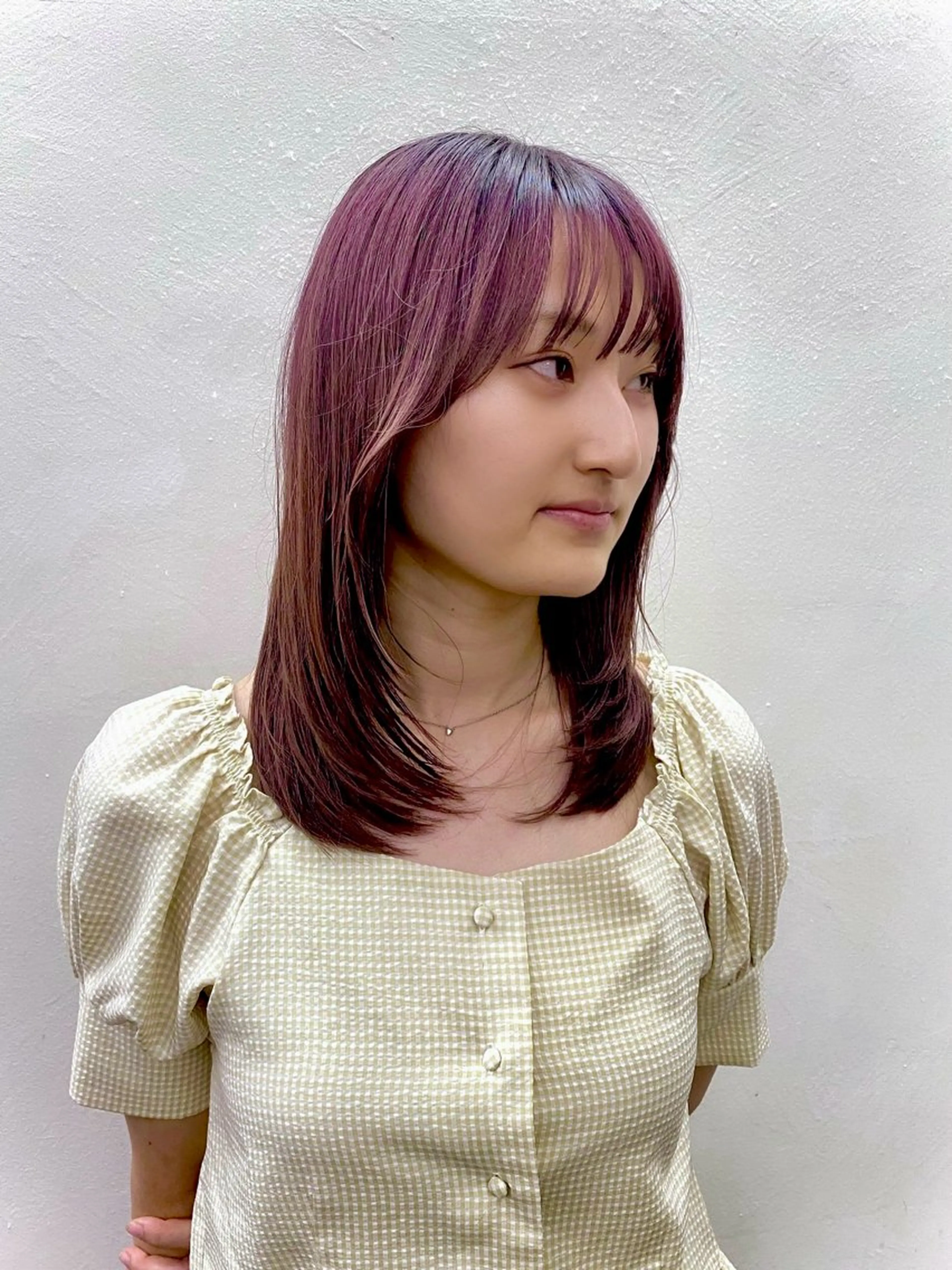 ミディアム カラー 似合わせレイヤー/ パーマヘア/高倉のヘアスタイル