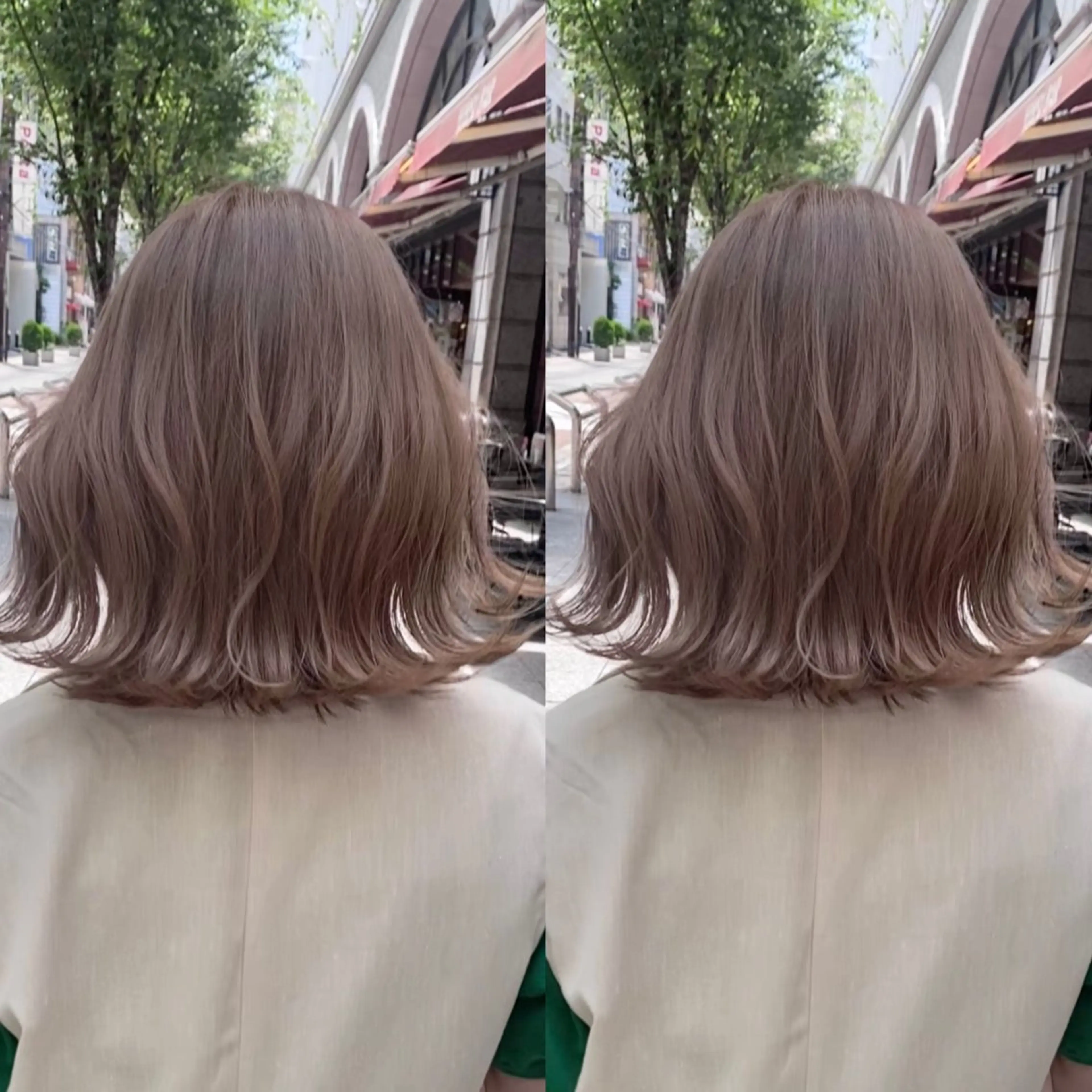 ミディアム カラー ヘアアレンジ アッシュ ベージュカラー ブリーチ ブラウンカラー ココアブラウン 🌿レイヤー/ブリー チ/🌿‬JINのヘアスタイル