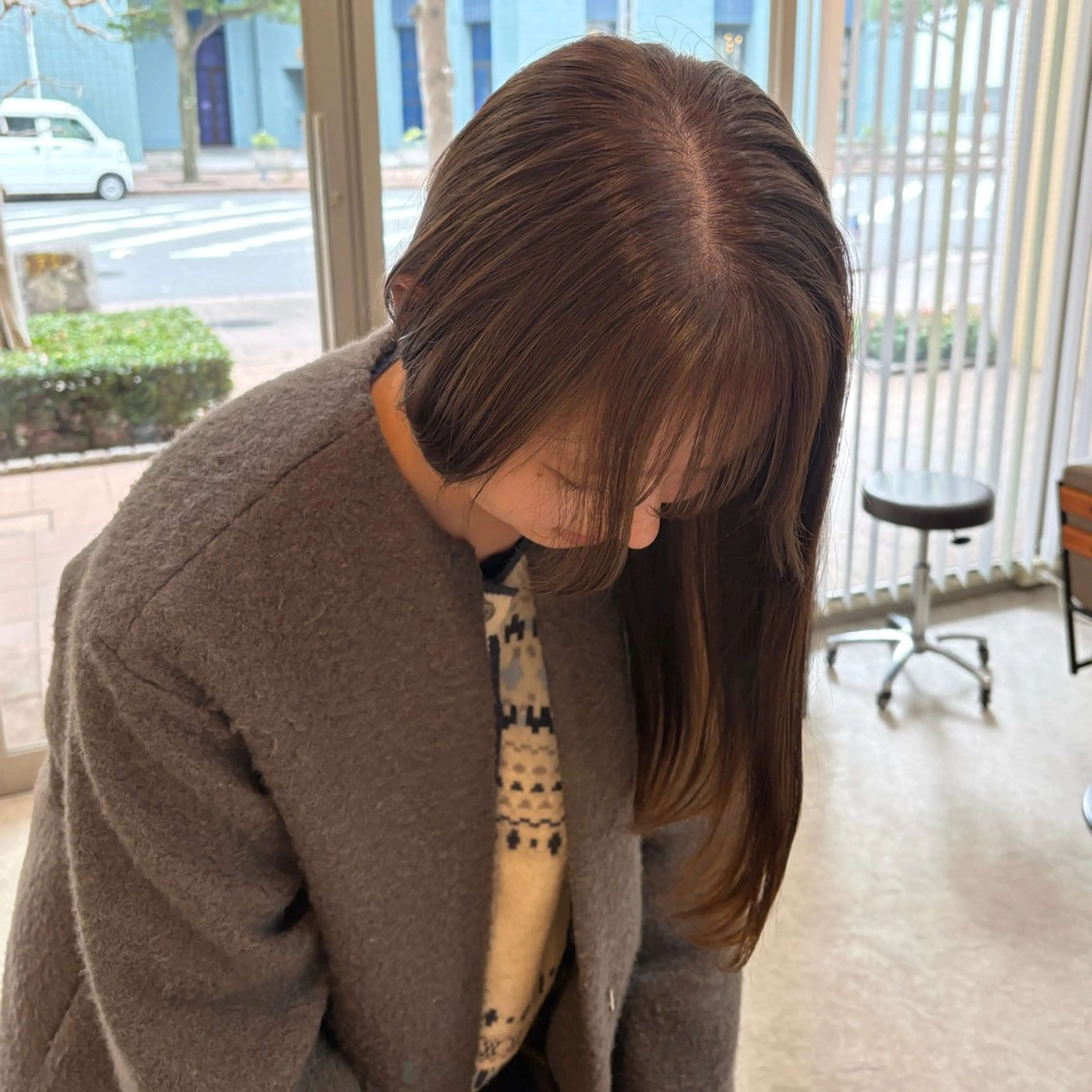 ロング カット ヘアカラー トリートメント MIDORI🎀 透明感/ベージュのヘアスタイル