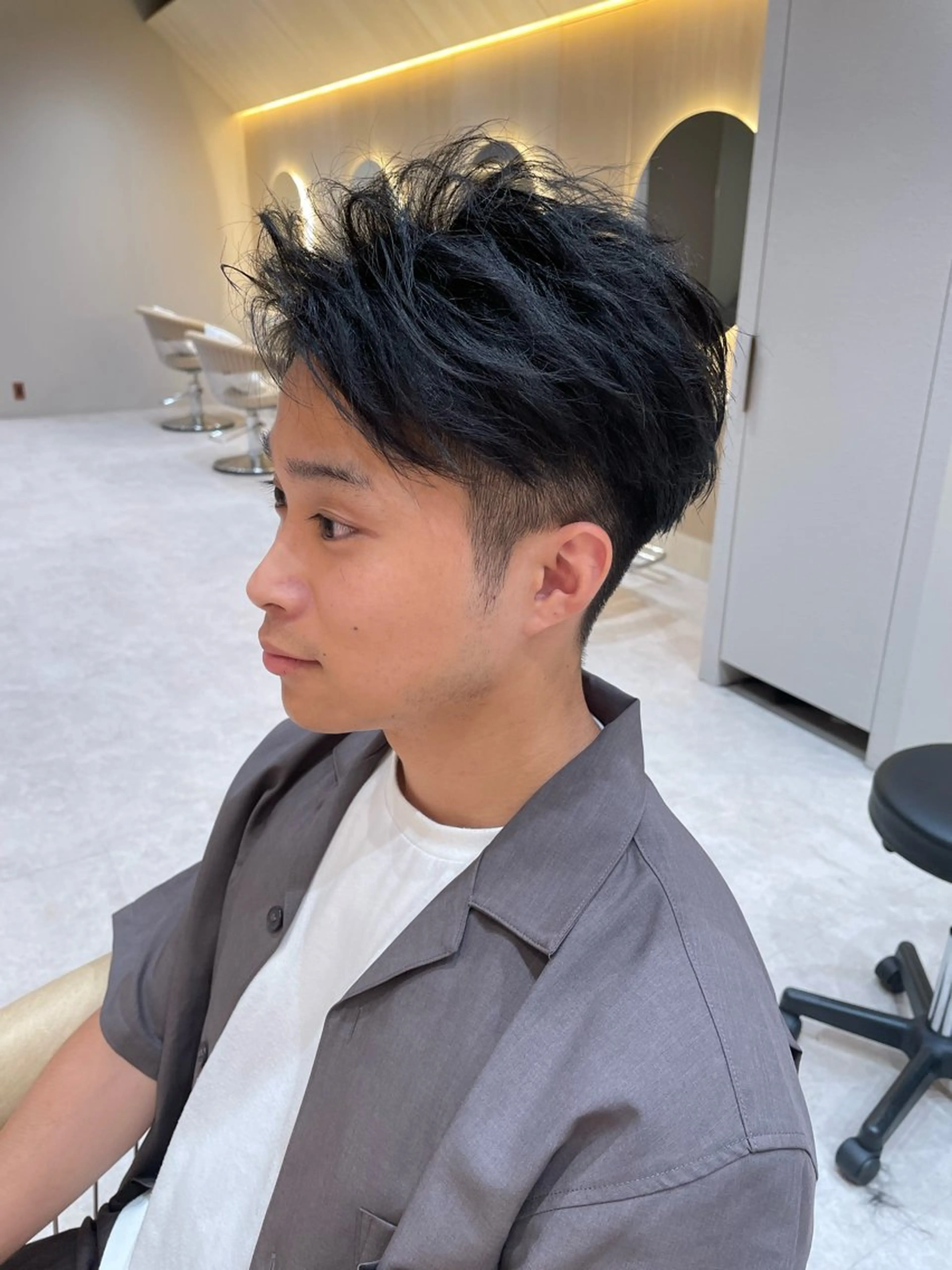 ショート メンズ カット 大人メンズパーマ メンズ特化　萱原大幹のヘアスタイル