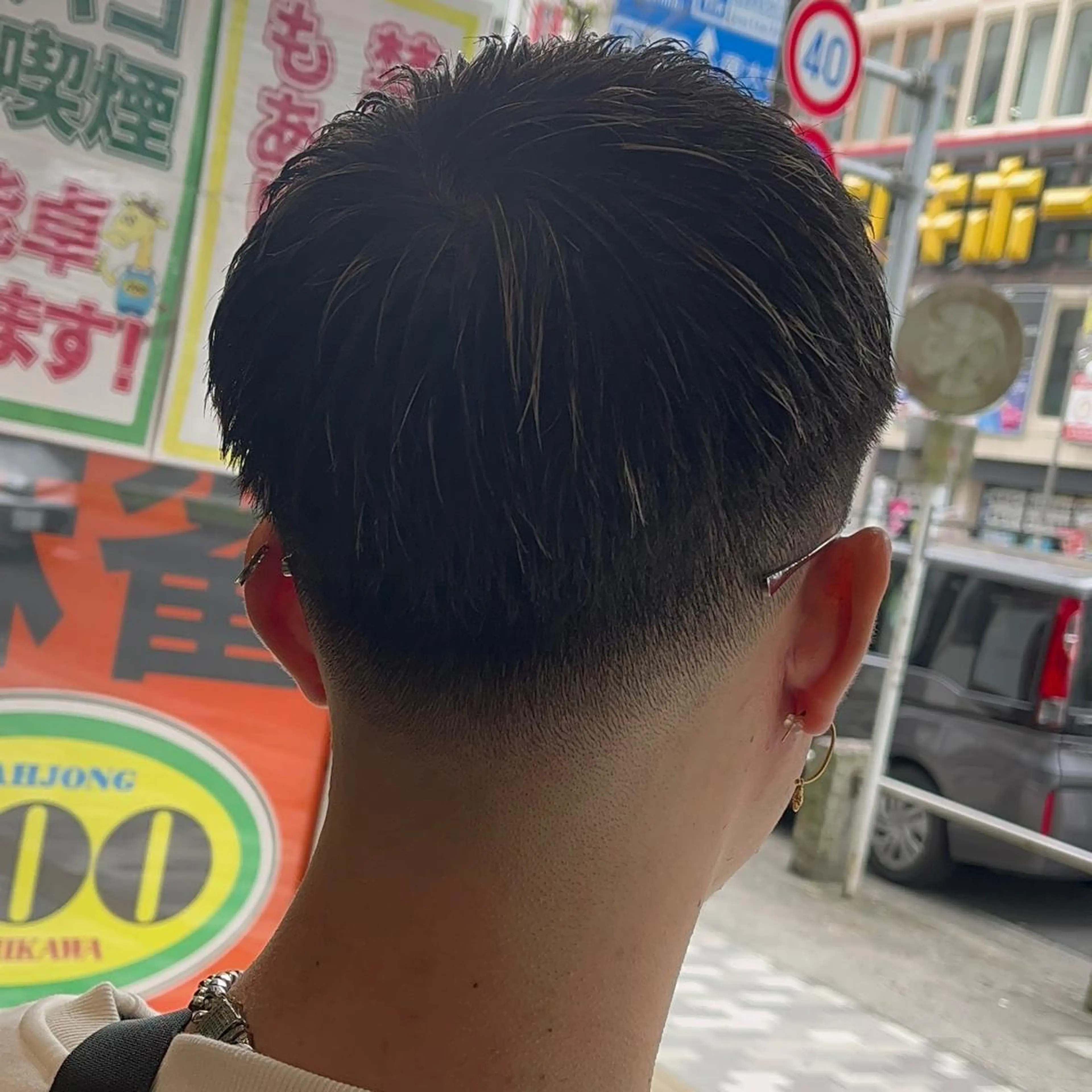 ショート メンズ フェードカット メンズパーマ スキンフェード スペインカール カット 立川/メンズパーマ 厚進太郎のヘアスタイル