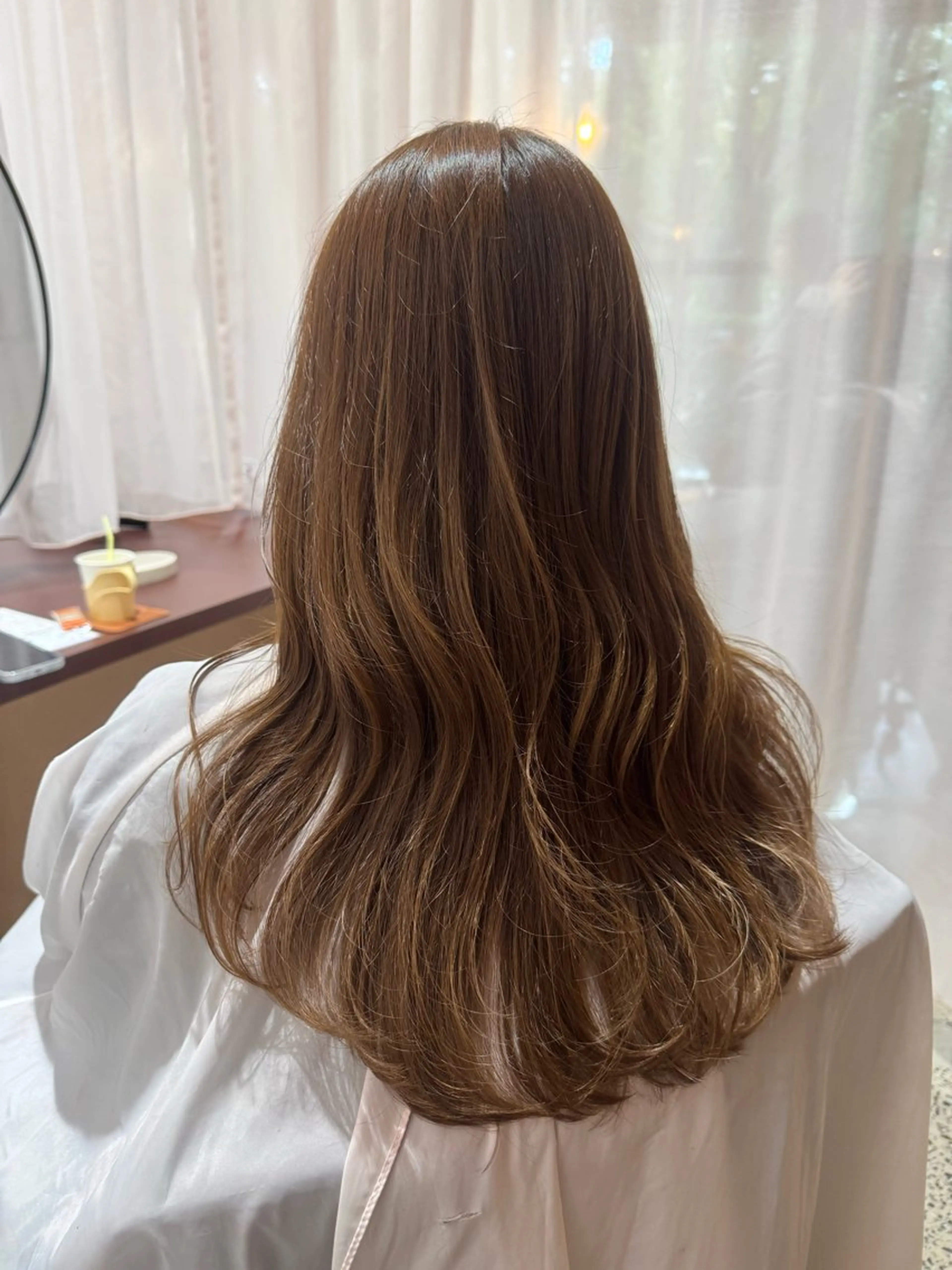 ロング カラー ブリーチ ブラウンカラー ダブルカラー ブリーチなしカラー カット ヘアカラー 【YOKE】　西田 乃那のヘアスタイル